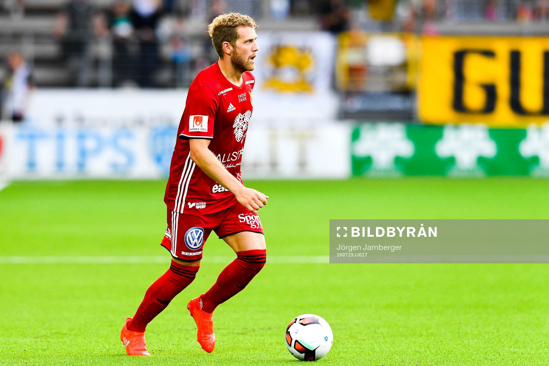 Östersunds Stefan Karlsson under fotbollsmatchen i Allsvenskan mellan Elfsborg och Östersund den 25 juli 2016 i BORÅS.