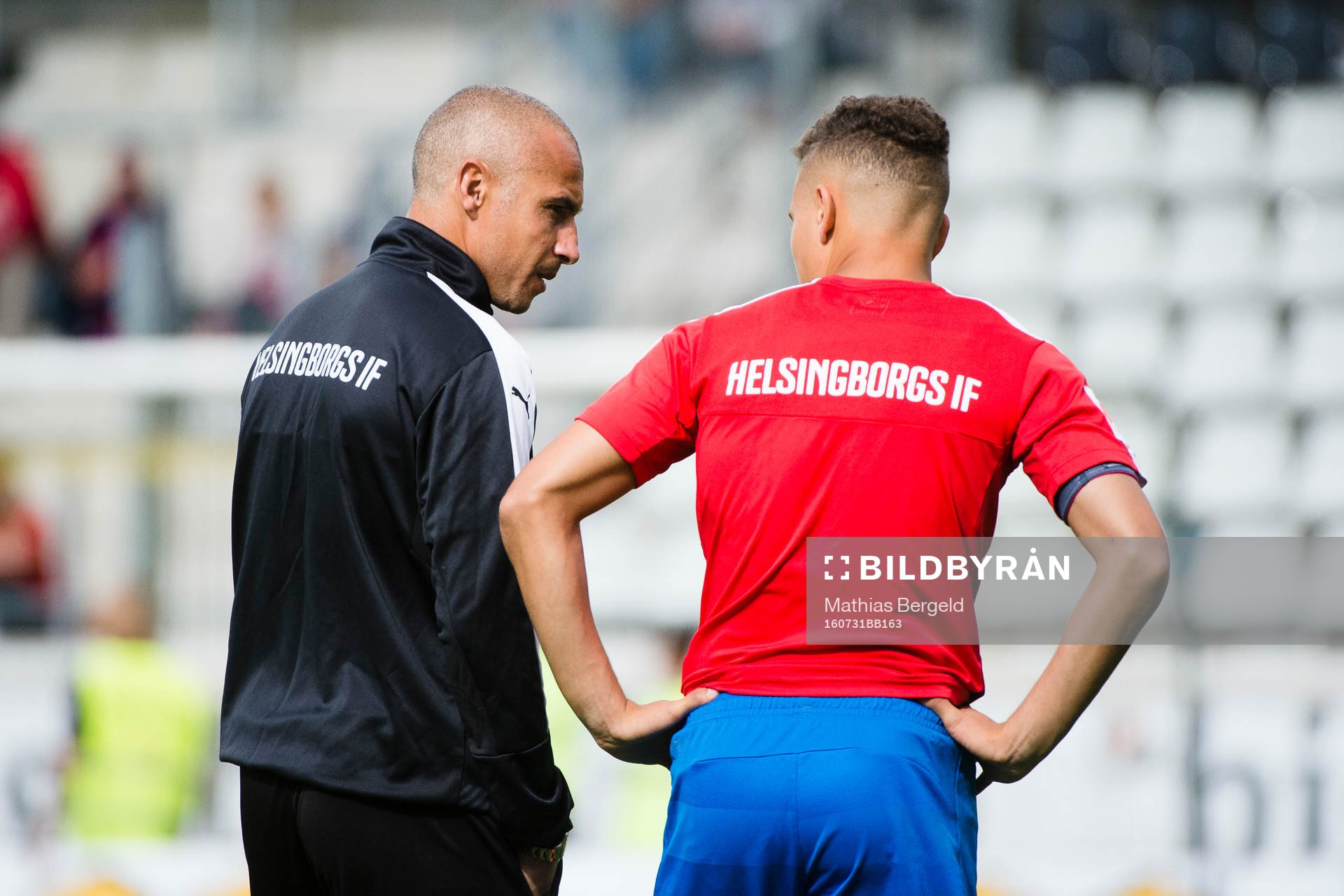 Helsingborgs manager Henrik Larsson och Jordan Larsson