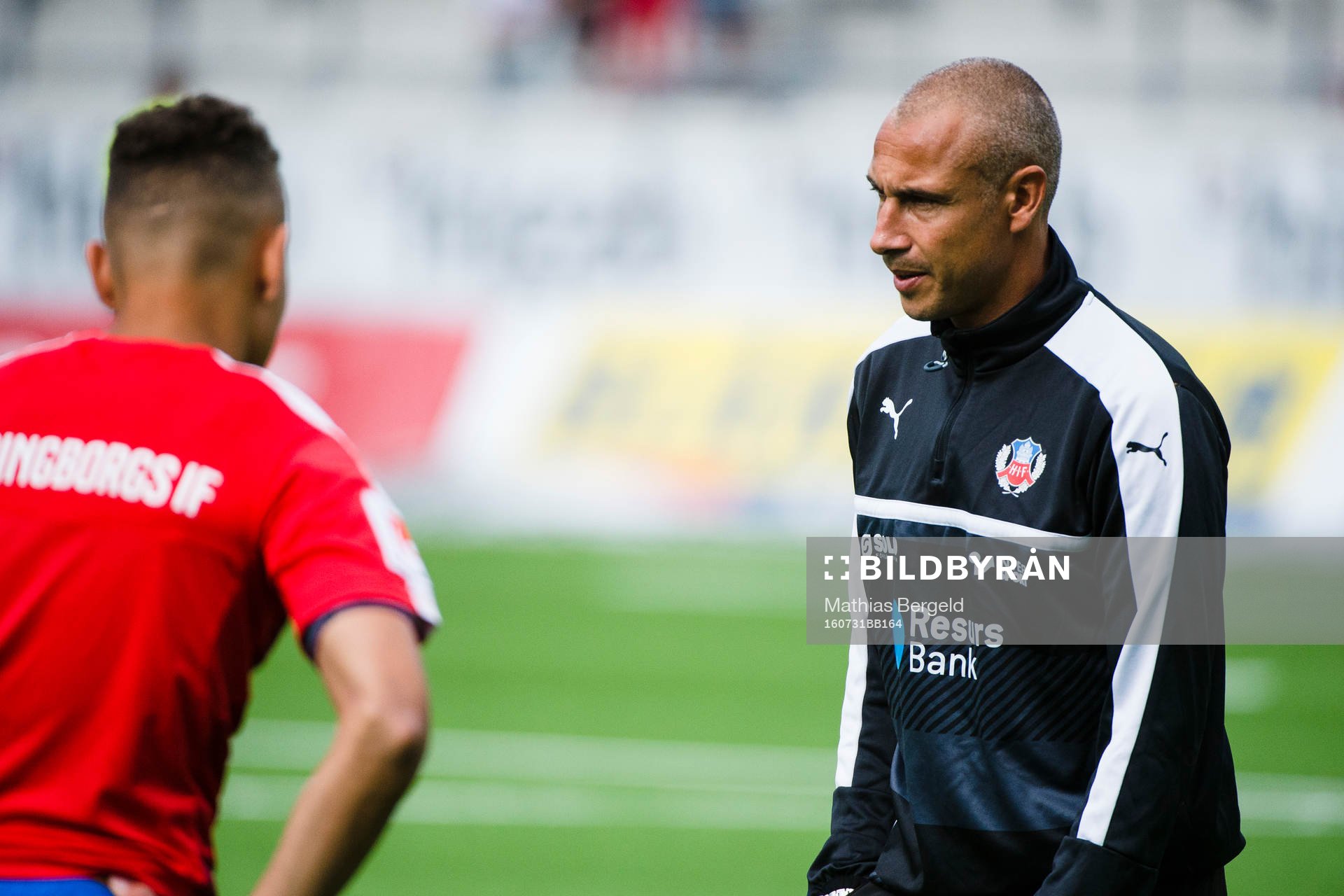 Helsingborgs manager Henrik Larsson och Jordan Larsson