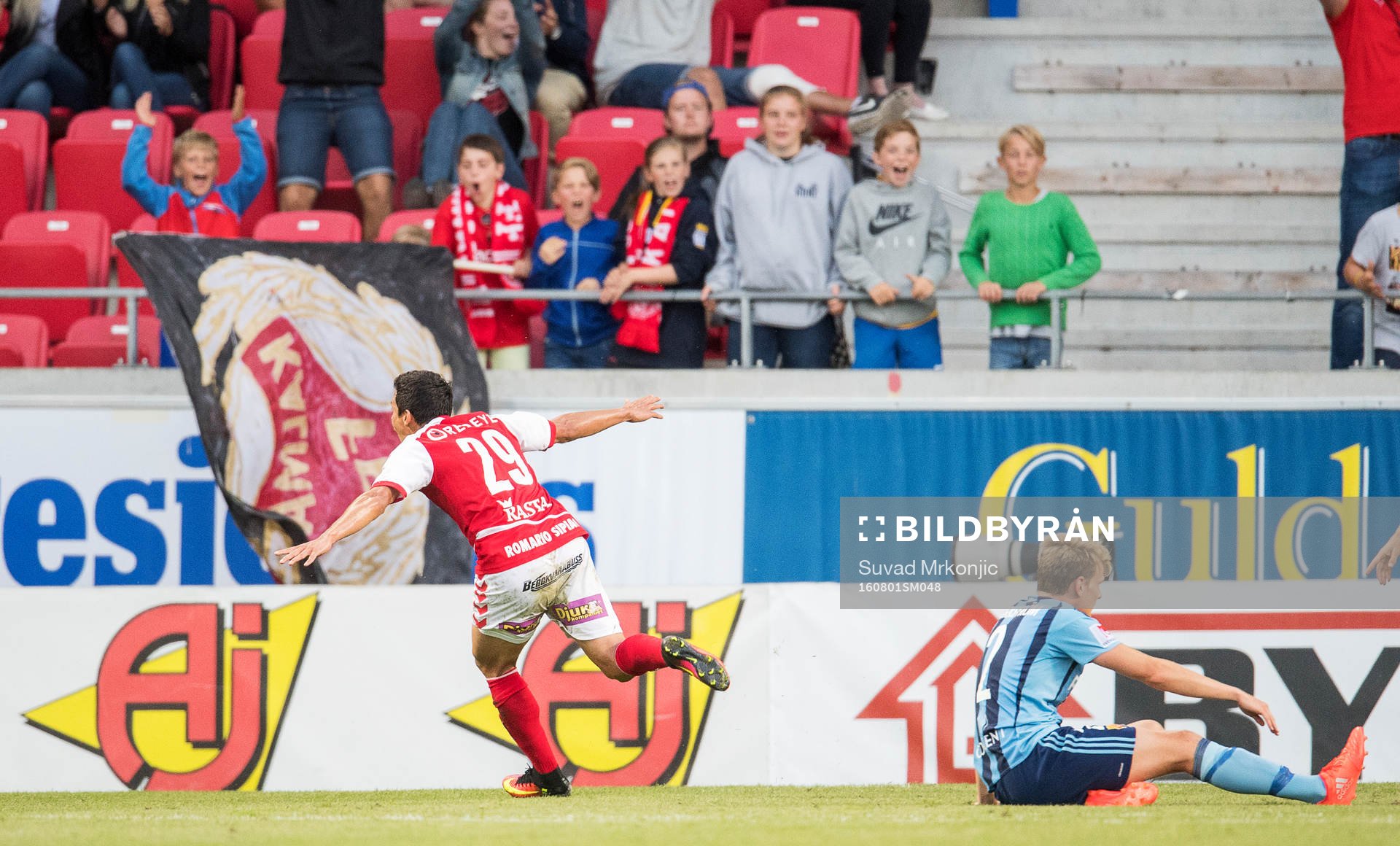 Kalmars Romário Pereira Sipião jublar och Djurgårdens