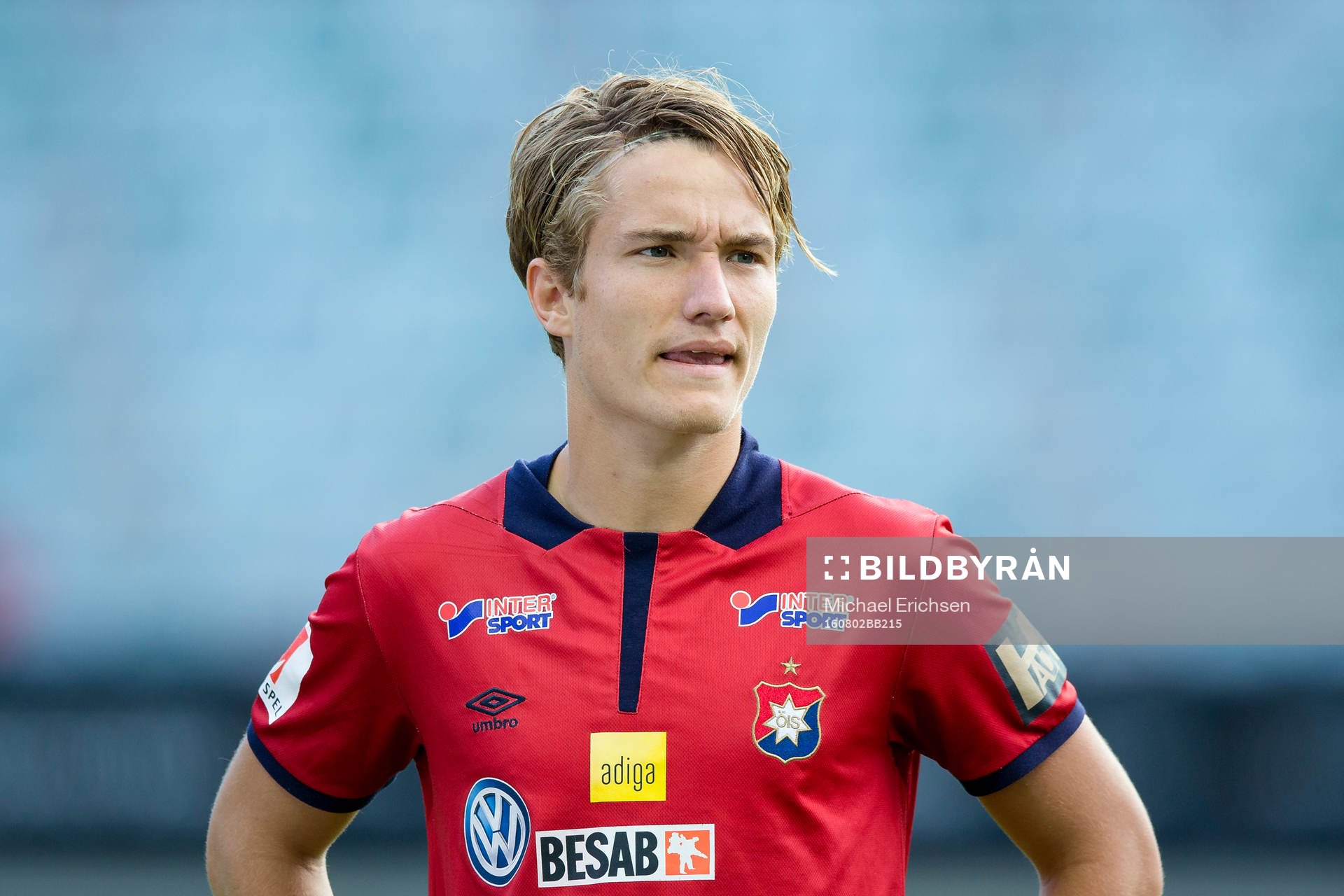 Örgrytes Jakob Lindström innan fotbollsmatchen i