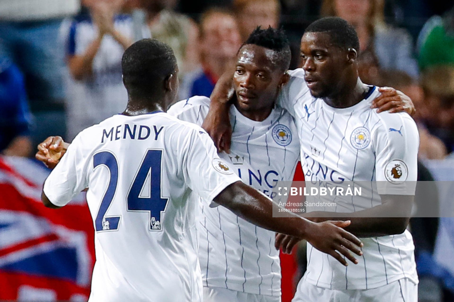 Leicester Citys spelare jublar