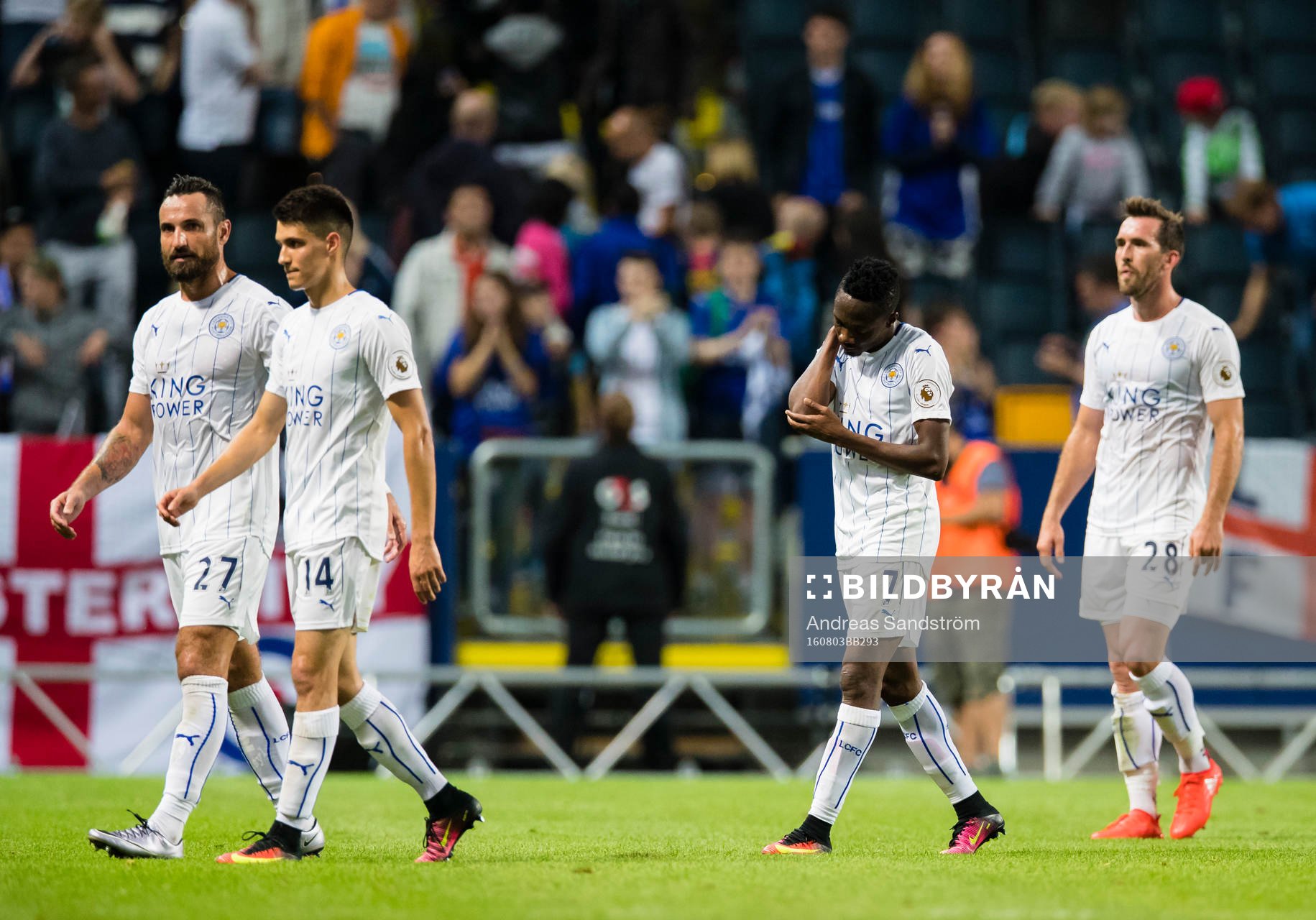 Leicester Citys Marcin Wasilewski (v), Barosz Kapustka,