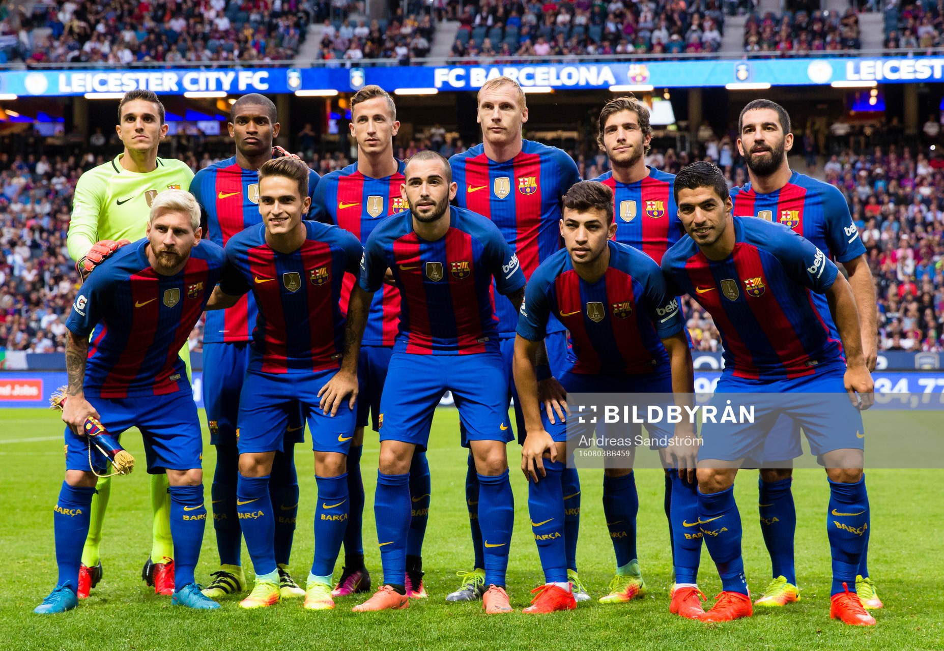 Barcelonas startelva med Målvakt Jordi Masip Lopez (v),