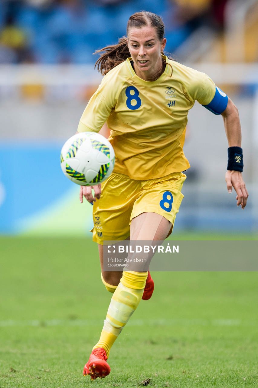 Sveriges Lotta Schelin i fotbollsmatchen mellan Sverige och