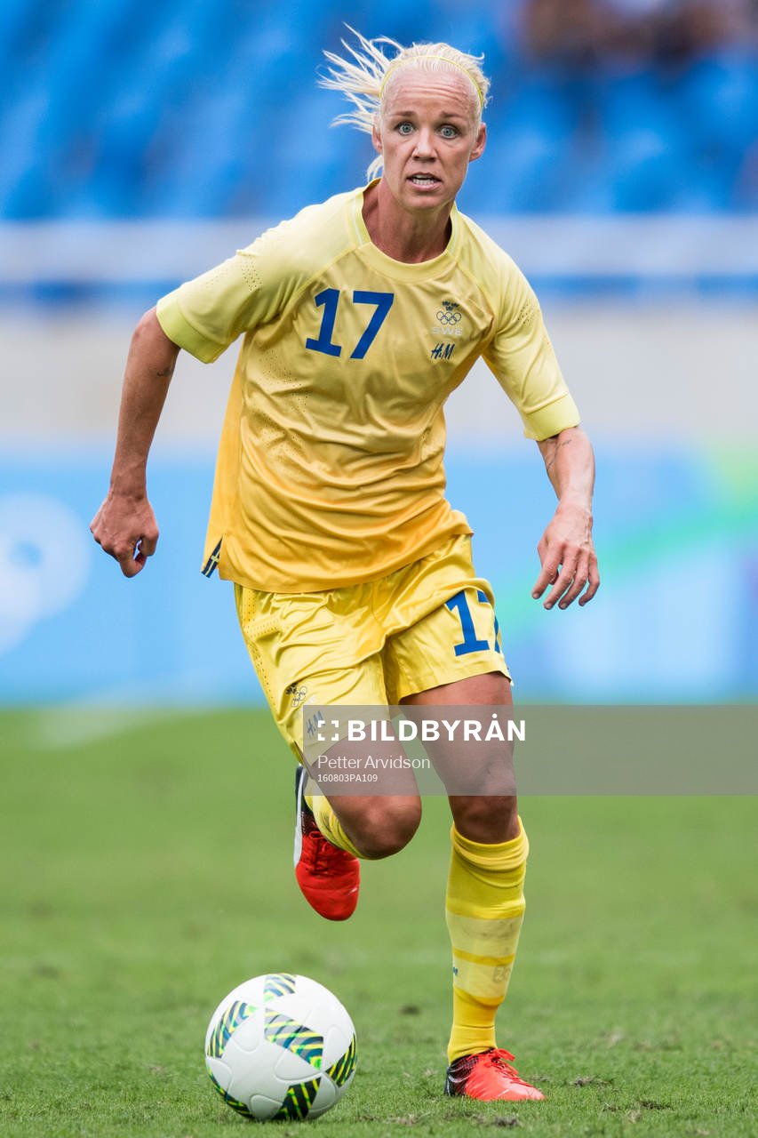 Sveriges Caroline Seger i fotbollsmatchen mellan Sverige