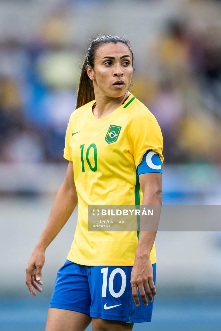 Brasiliens Marta i fotbollsmatchen mellan Brasilien och Kina