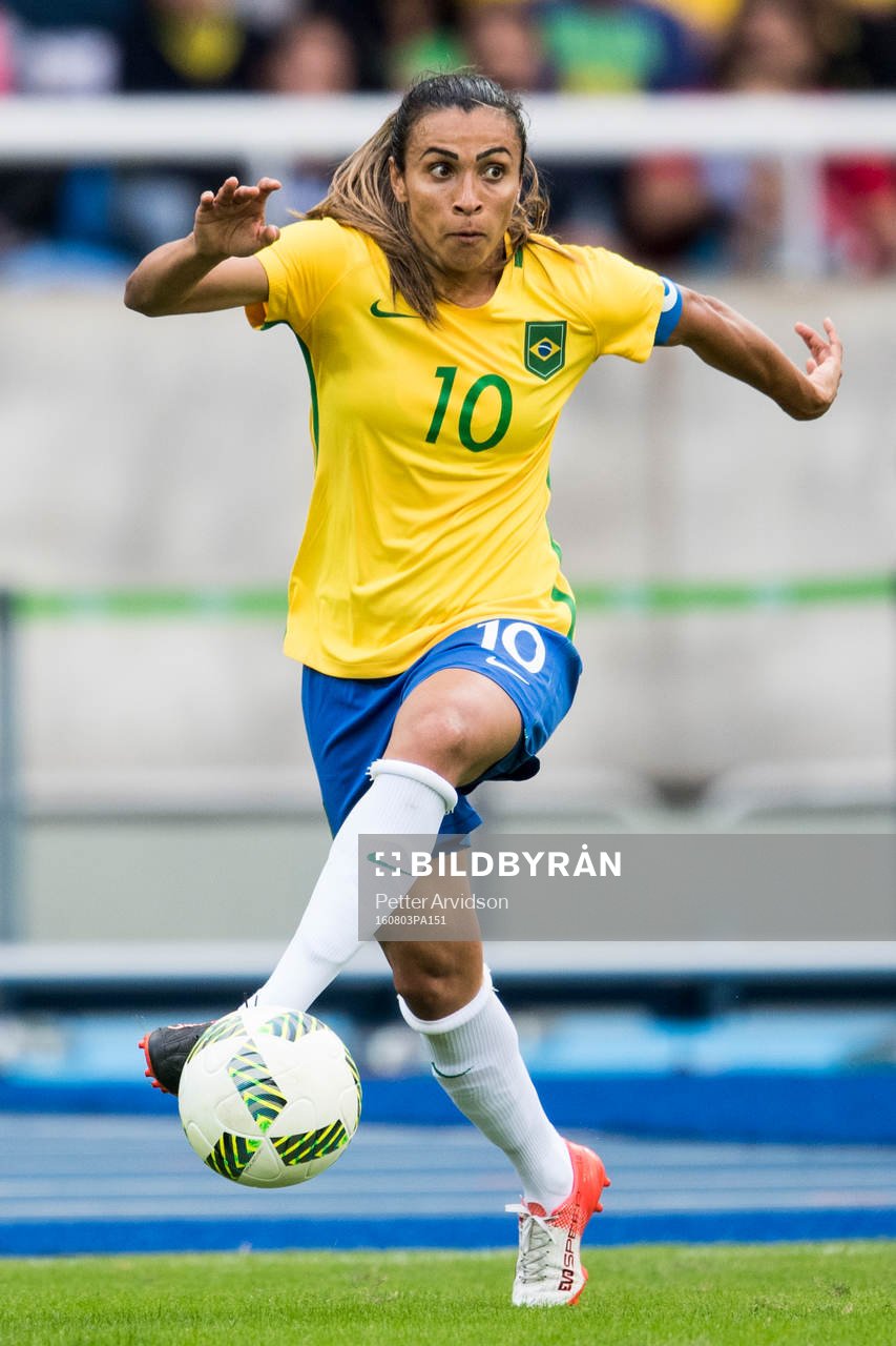 Brasiliens Marta i fotbollsmatchen mellan Brasilien och Kina