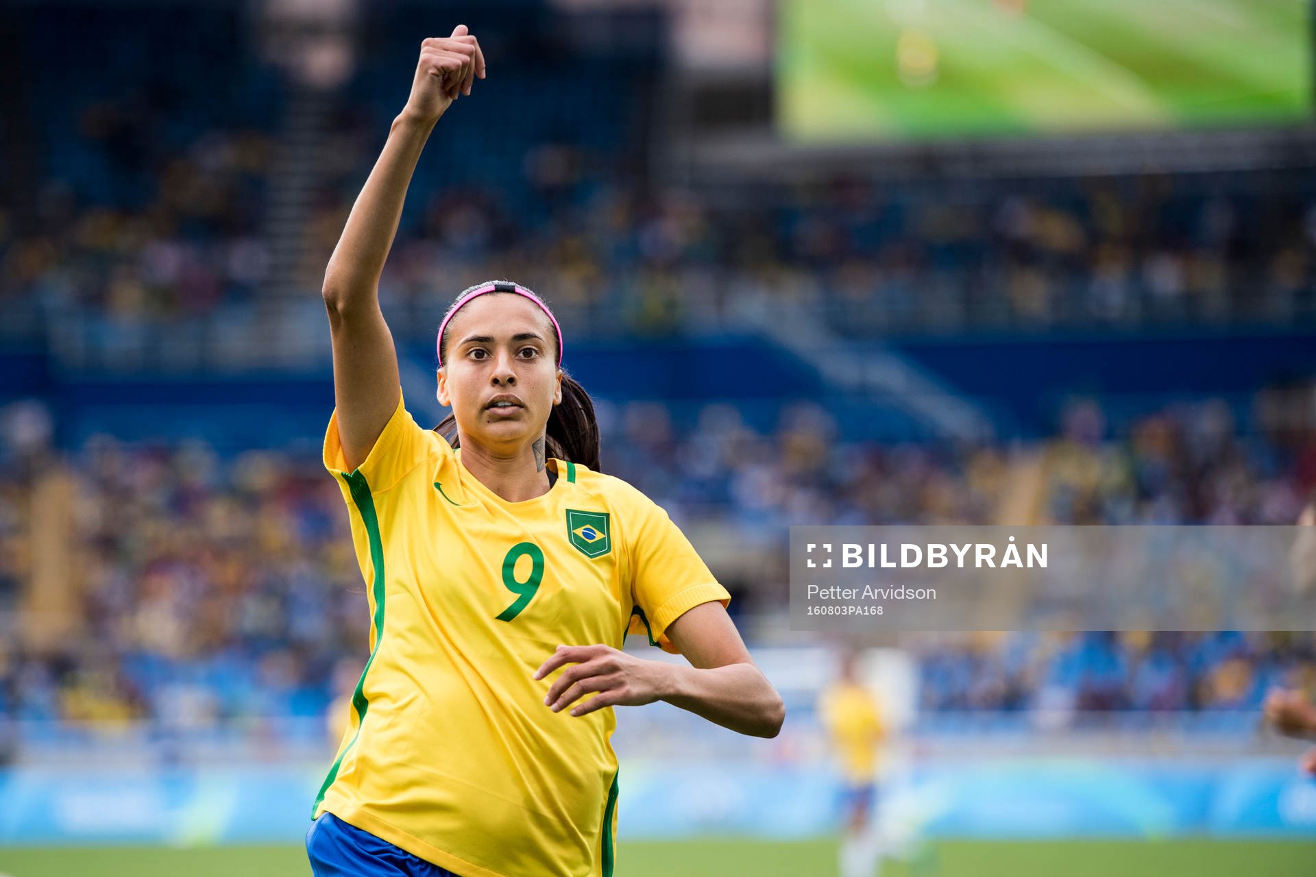 Brasiliens Andressa Alves i fotbollsmatchen mellan