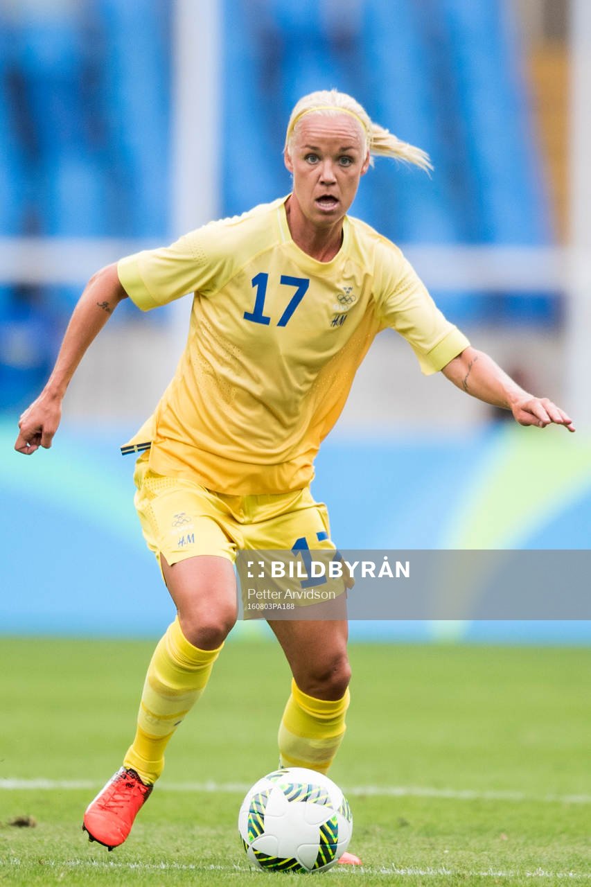 Sveriges Caroline Seger i fotbollsmatchen mellan Sverige