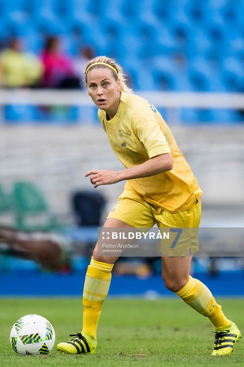 Sveriges Lisa Dahlkvist i fotbollsmatchen mellan Sverige
