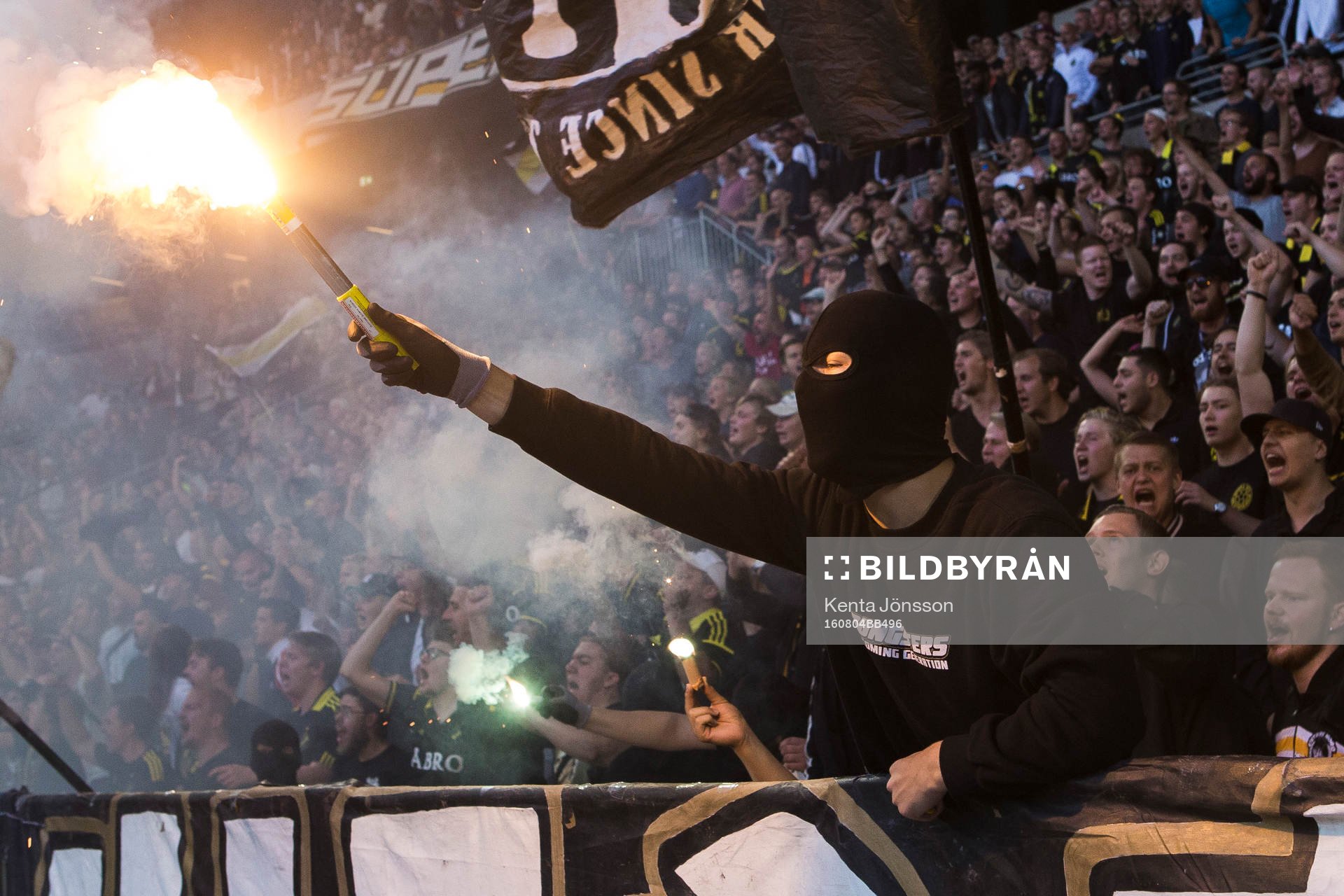 AIK-supporter med en bengal