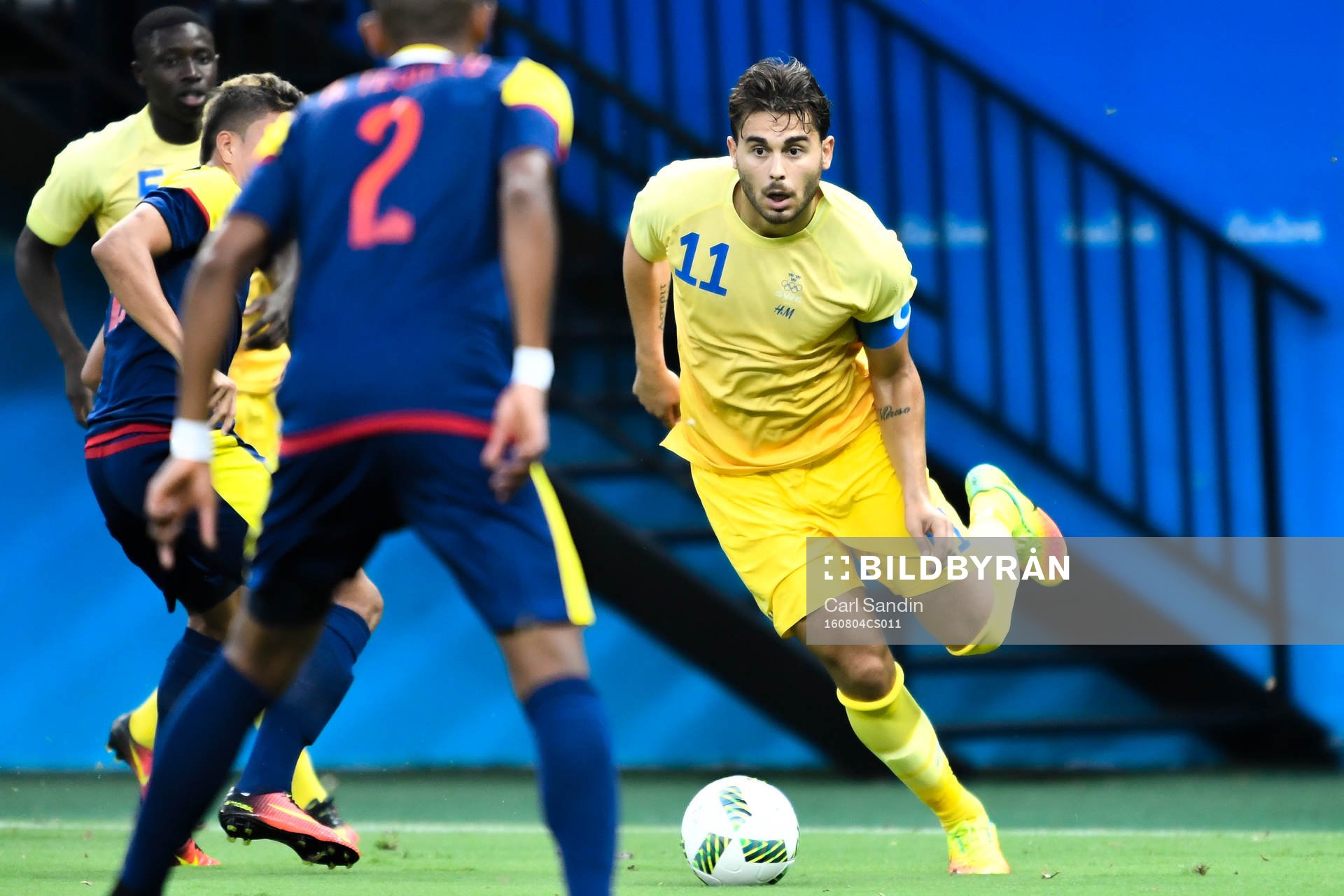 Sveriges Astrit Ajdarevic i fotbollsmatchen mellan Sverige