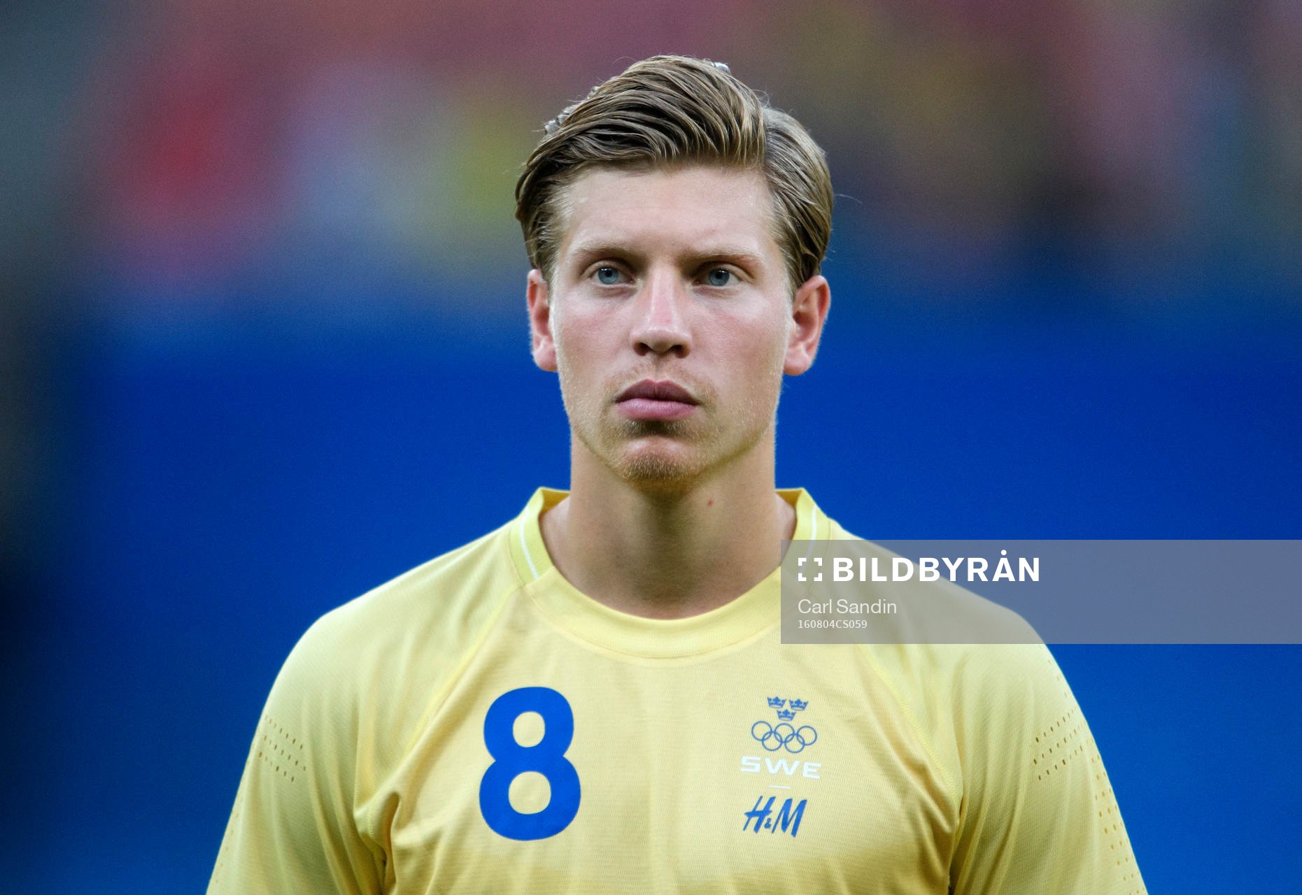 Sveriges Alexander Fransson vid lineup innan
