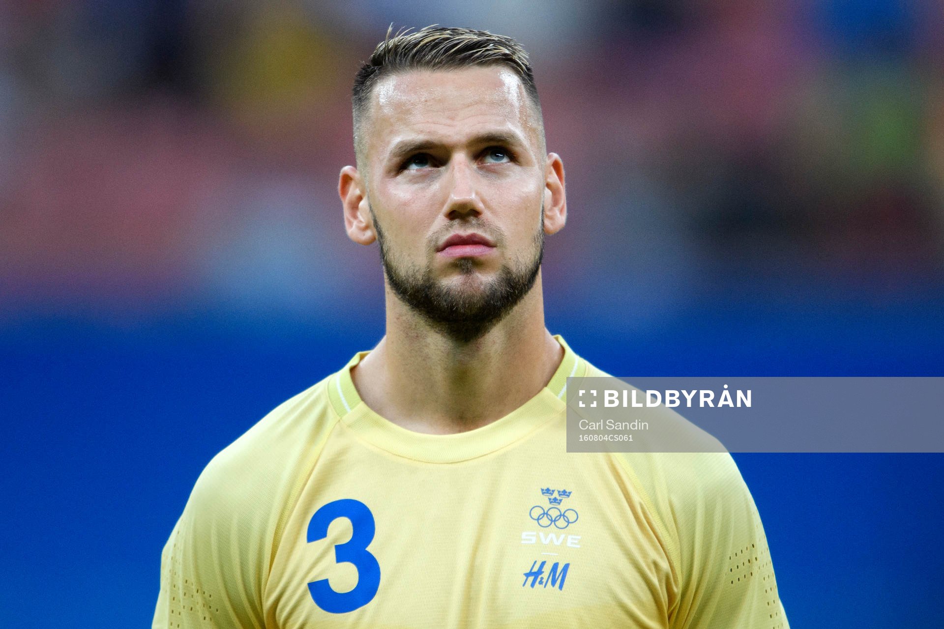 Sveriges Alexander Milosevic vid lineup innan
