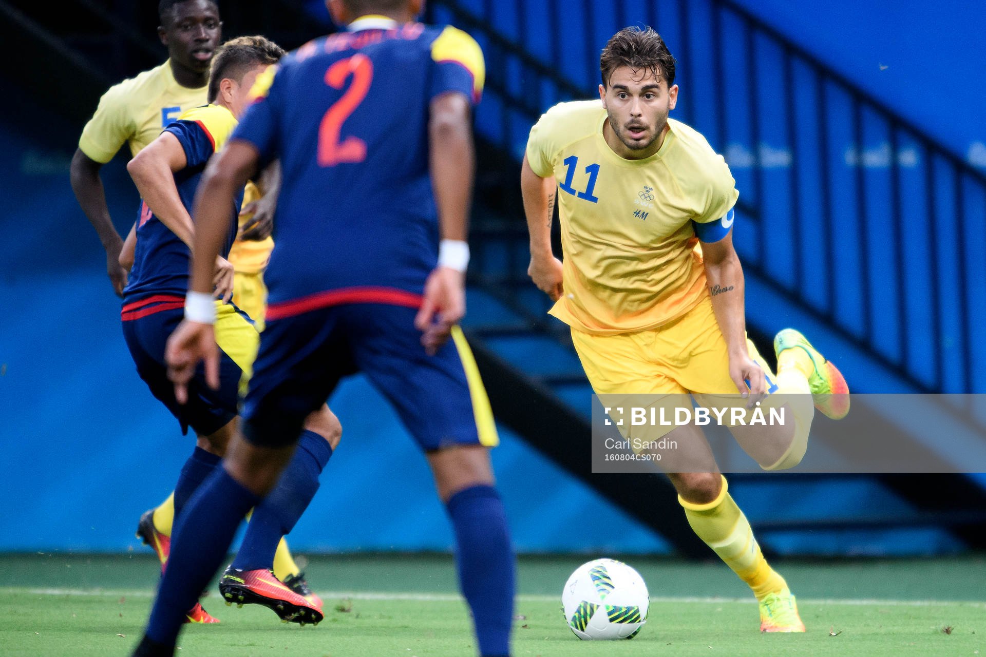 Sveriges Astrit Ajdarevic i fotbollsmatchen mellan Sverige
