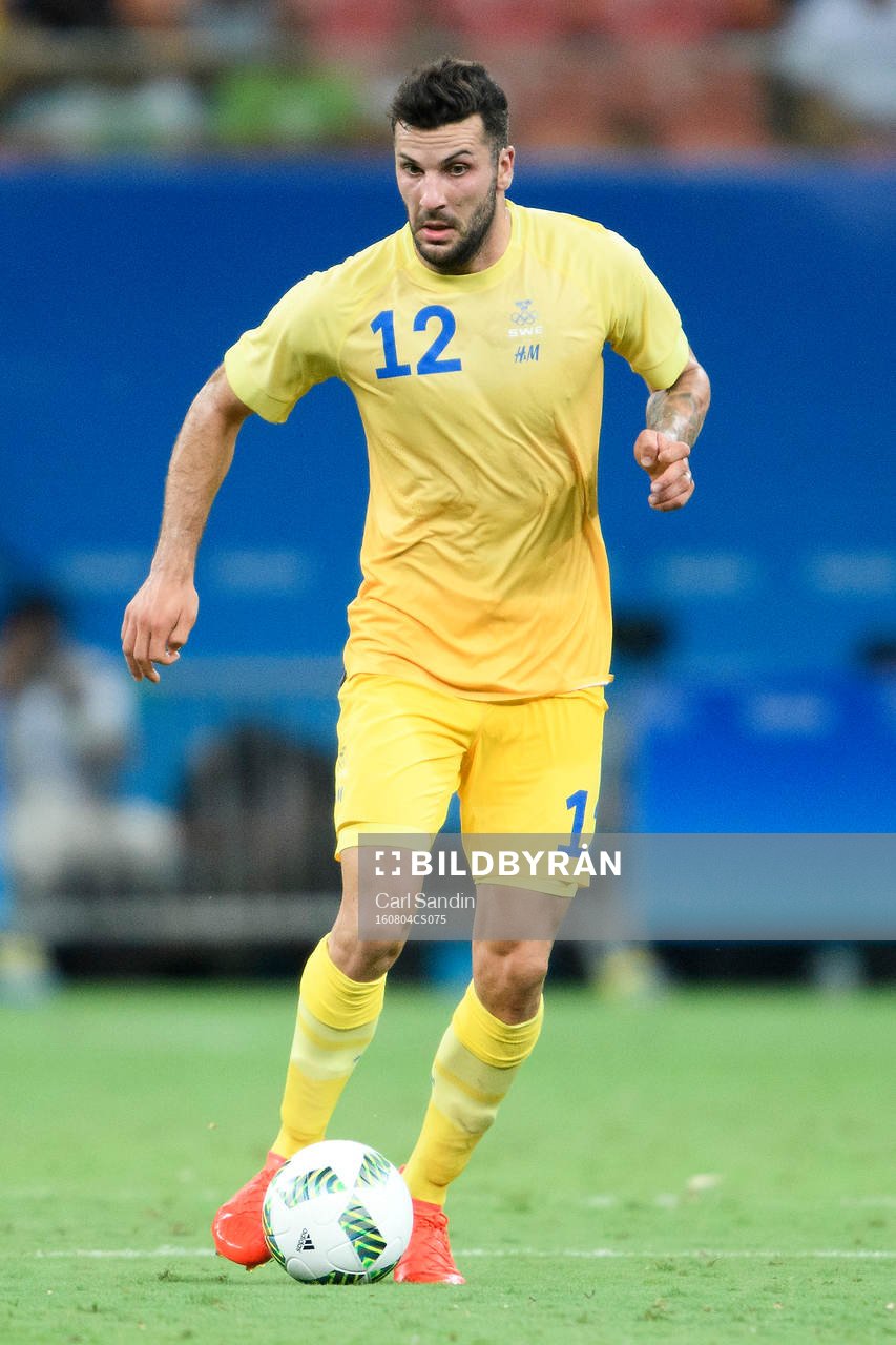 Sveriges Mikael Ishak i fotbollsmatchen mellan Sverige och