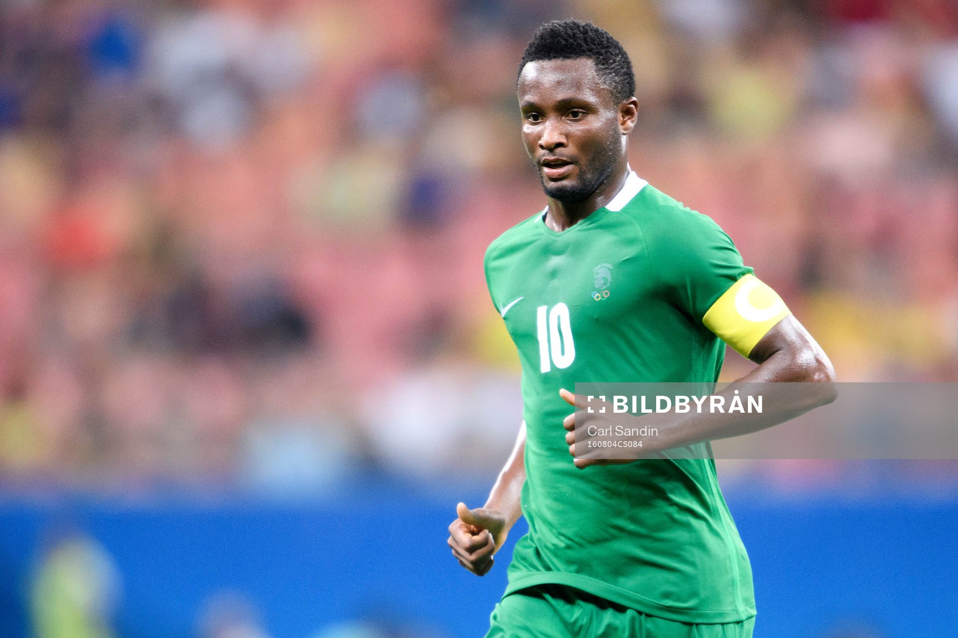 Nigerias John Obi Mikel i fotbollsmatchen mellan Nigeria