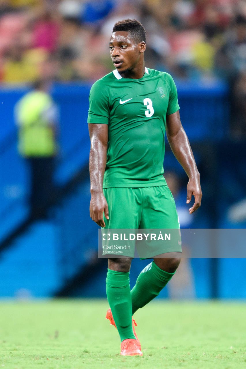 Nigerias Kingsley Madu i fotbollsmatchen mellan Nigeria och