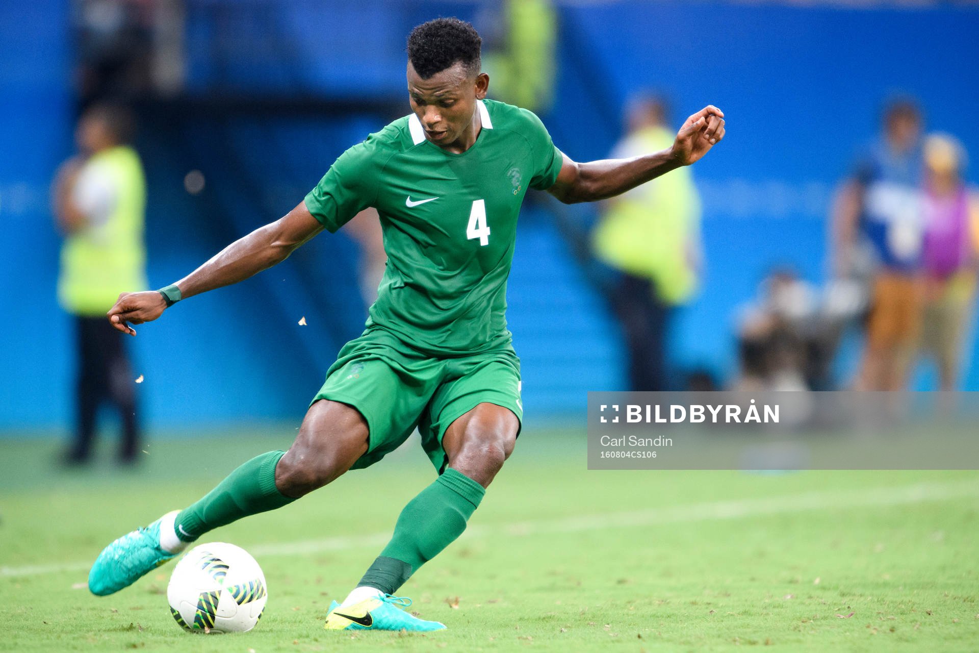 Nigerias Abdullahi Shehu i fotbollsmatchen mellan Nigeria