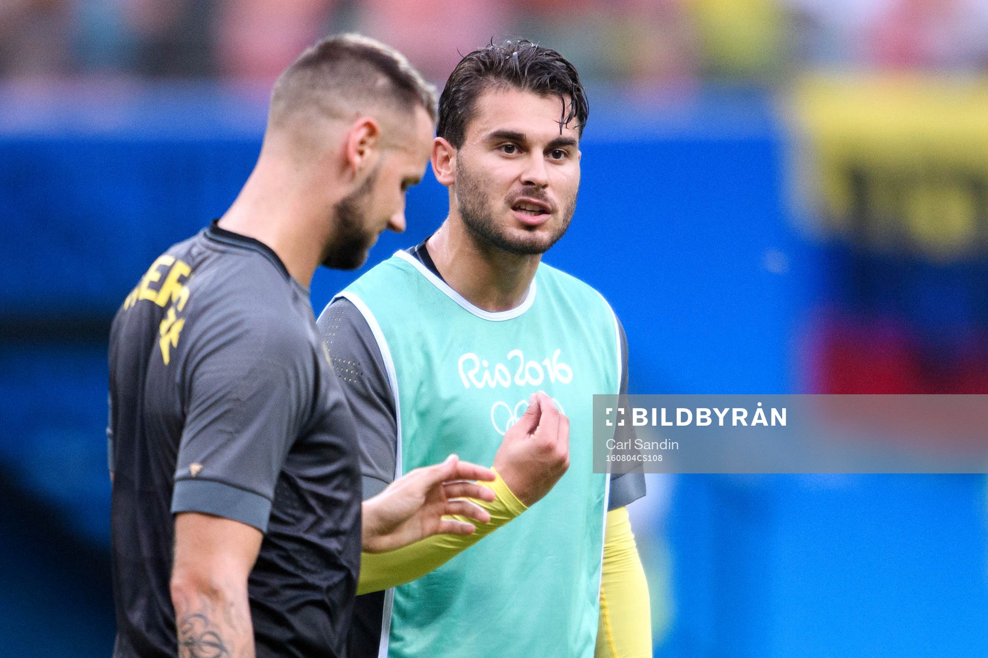 Sveriges Astrit Ajdarevic innan fotbollsmatchen mellan