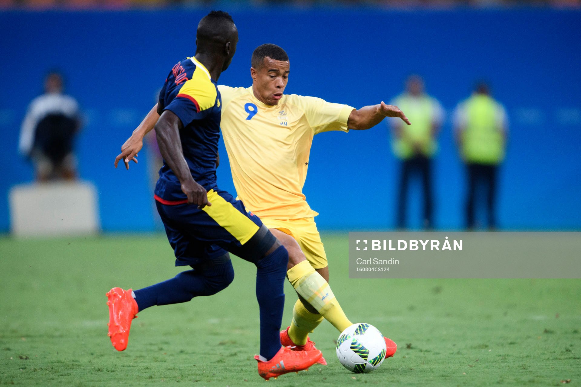 Sveriges Robin Quaison i fotbollsmatchen mellan Sverige och