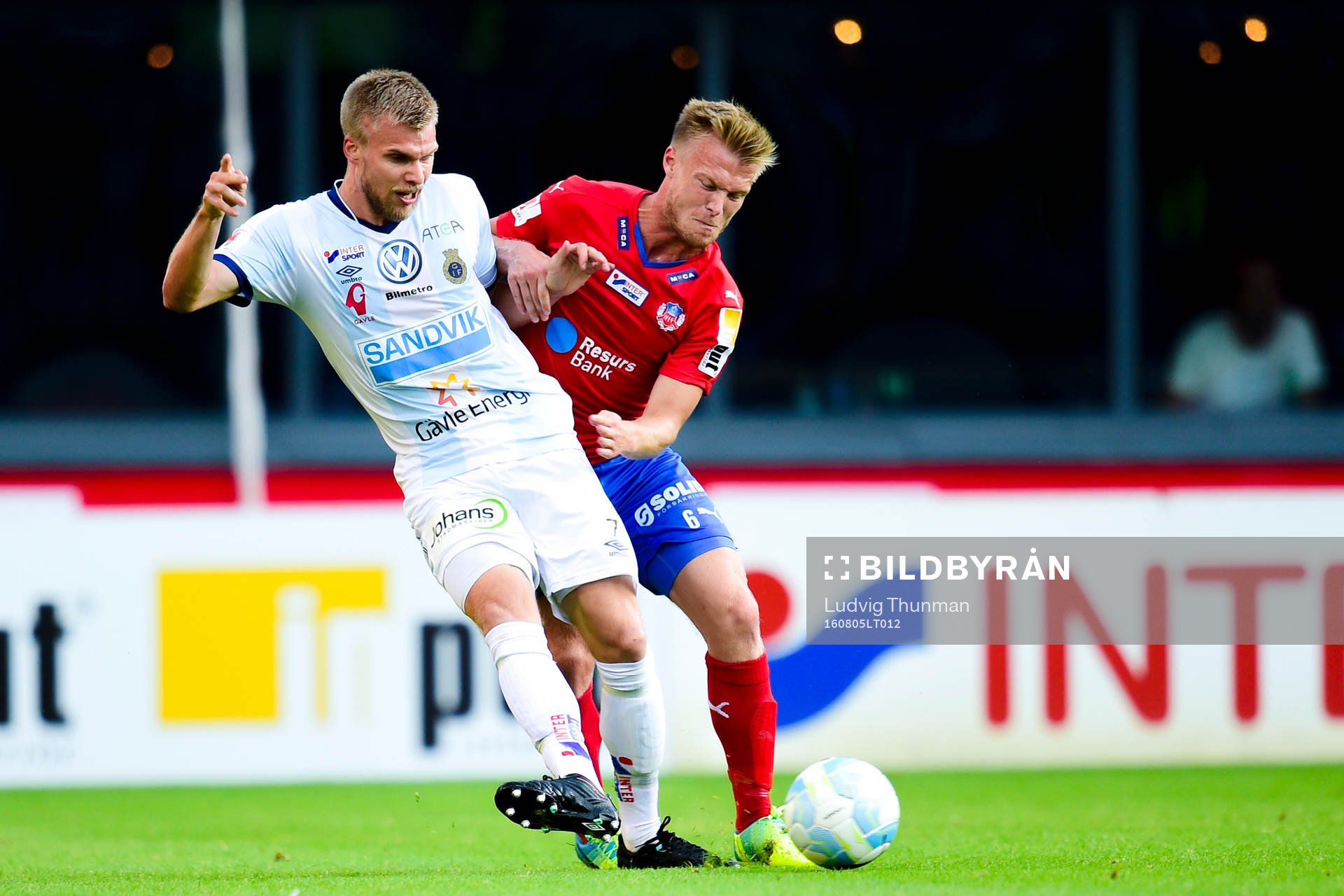 Helsingborgs Andreas Landgren och Gefles Robin Nilsson
