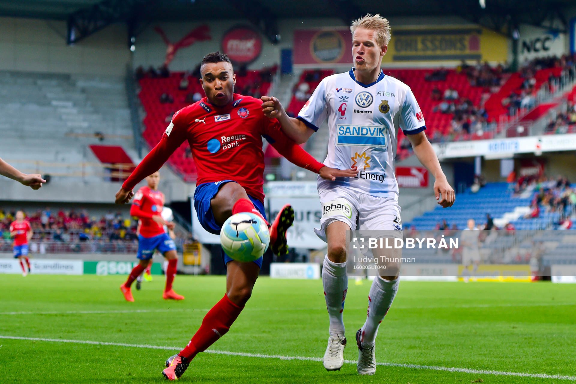 Helsingborgs Tyrell Rusike och Gefles Martin Rauschenberg
