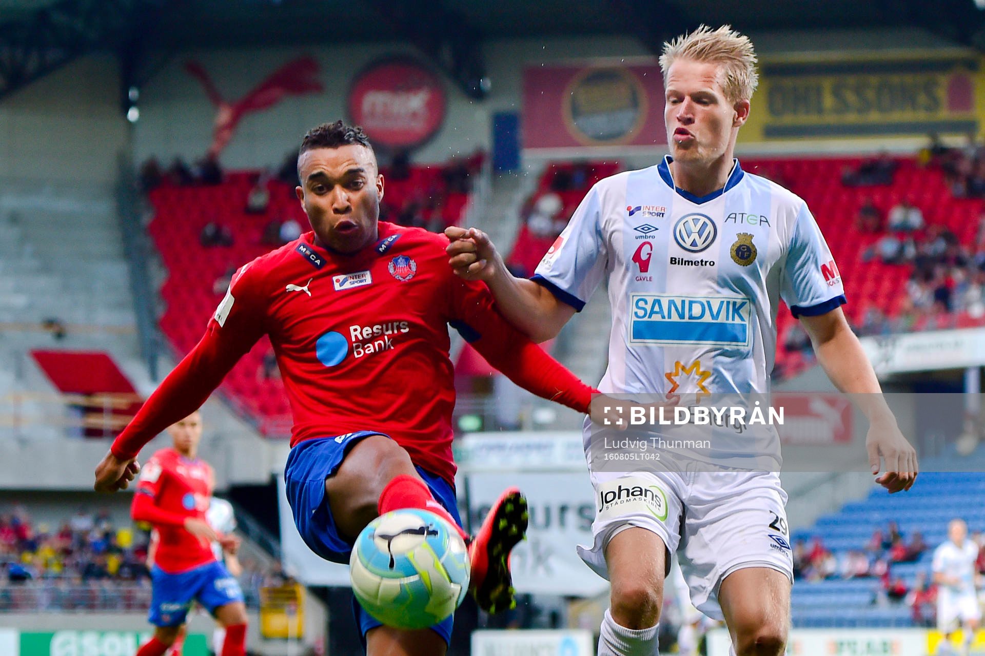 Helsingborgs Tyrell Rusike och Gefles Martin Rauschenberg