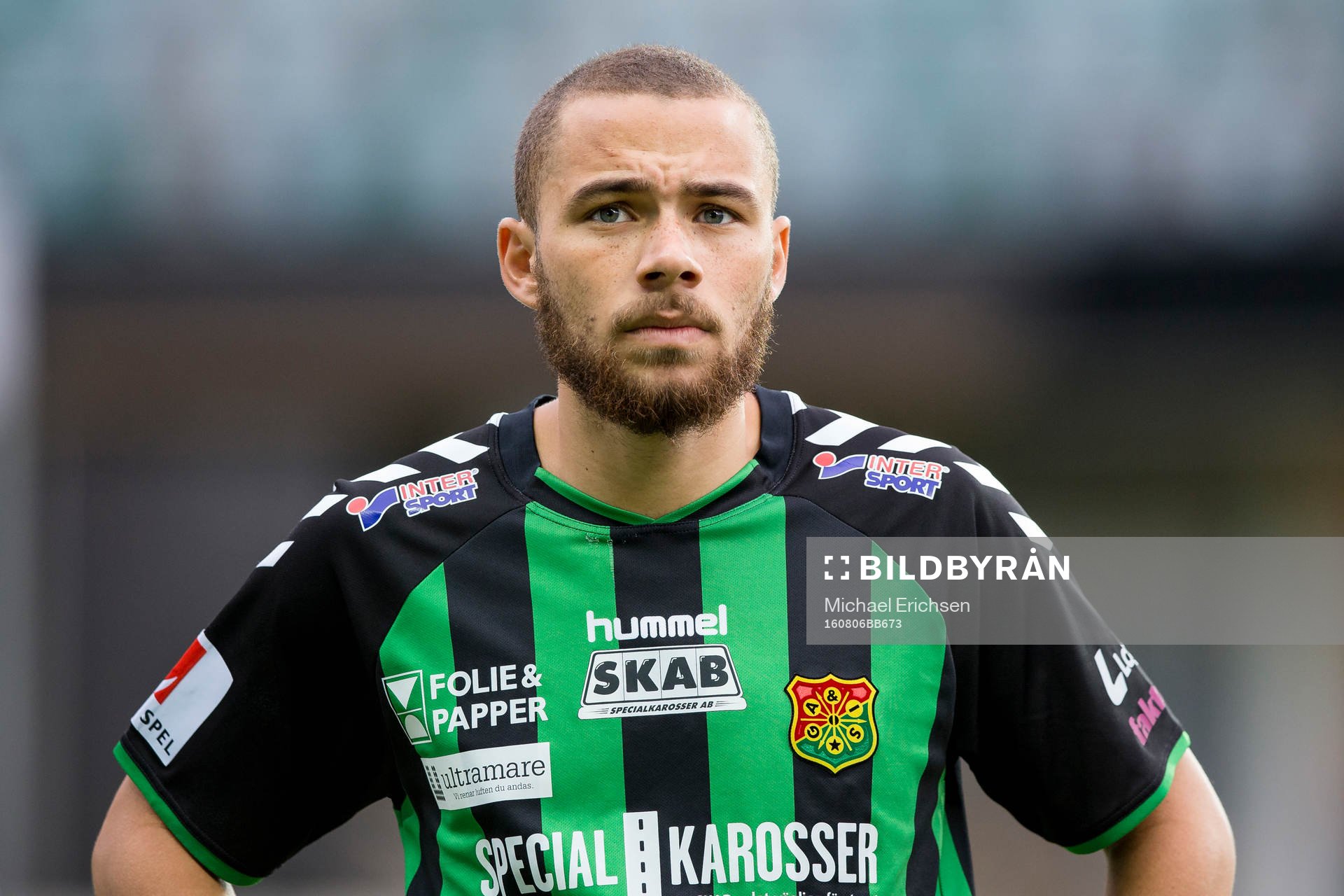 GAIS Malkolm Moenza innan fotbollsmatchen i Superettan