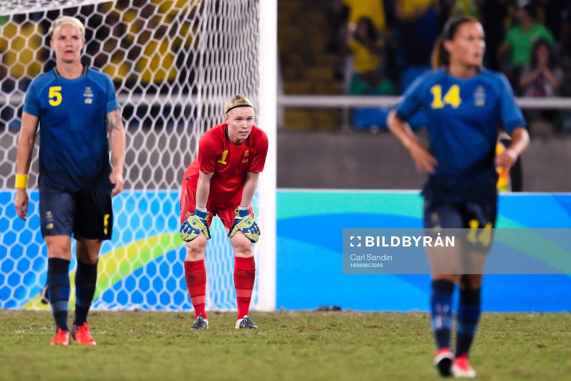 Sveriges målvakt Hedvig Lindahl, Nilla Fischer och Jonna