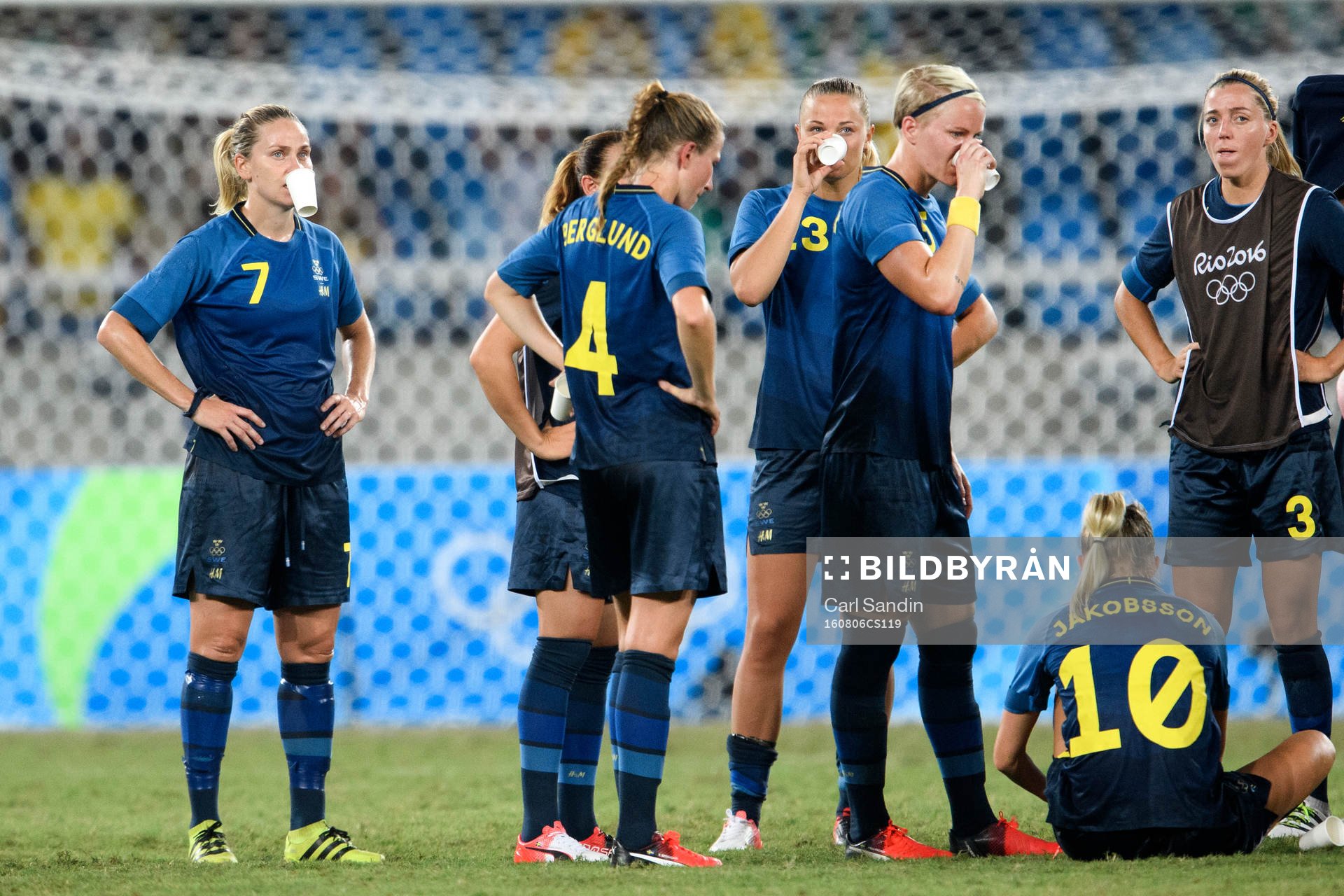 Sveriges Lisa Dahlkvist, Emma Berglund, Fridolina Rolfö,