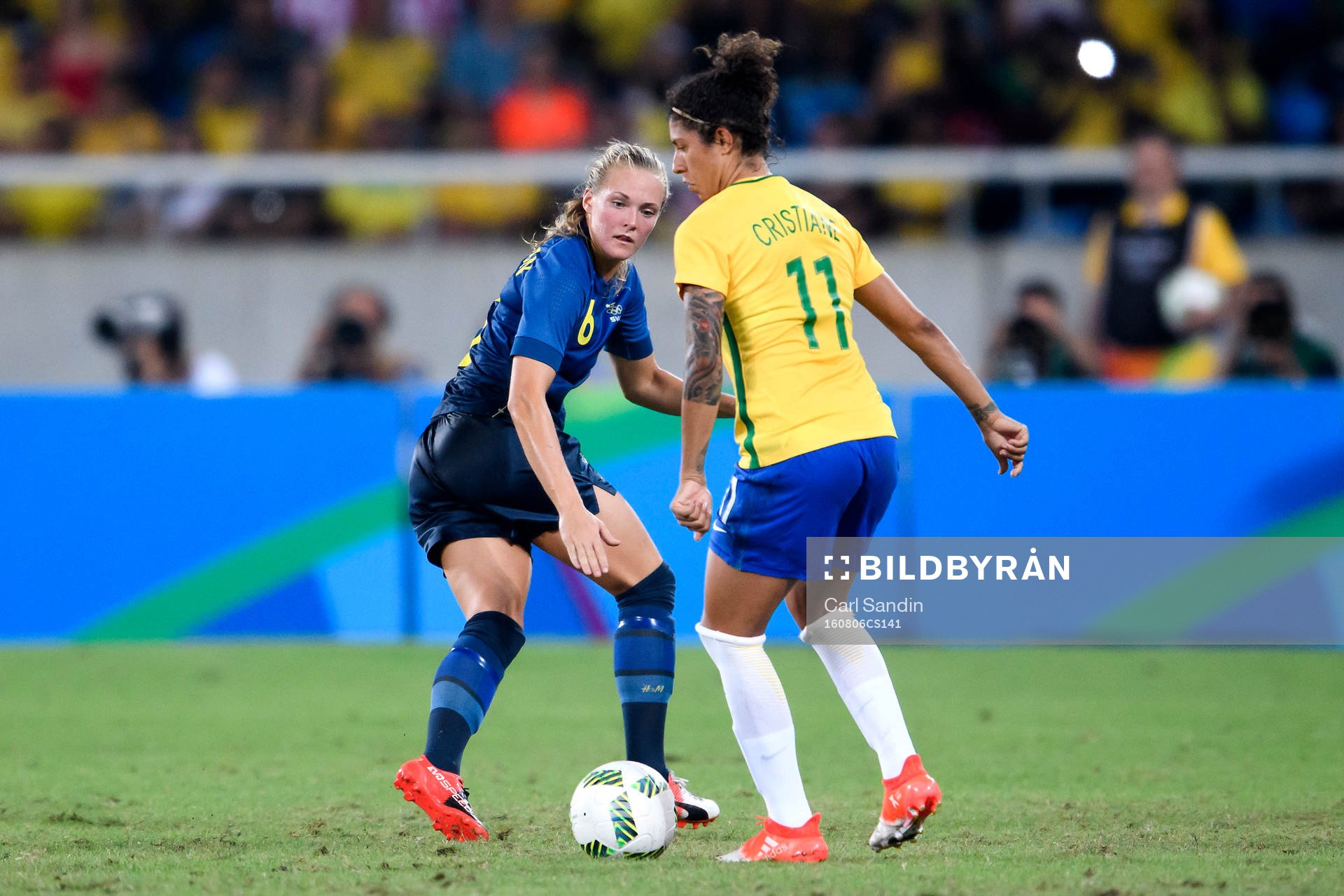 Sveriges Magdalena Ericsson och Brasiliens Cristiane i