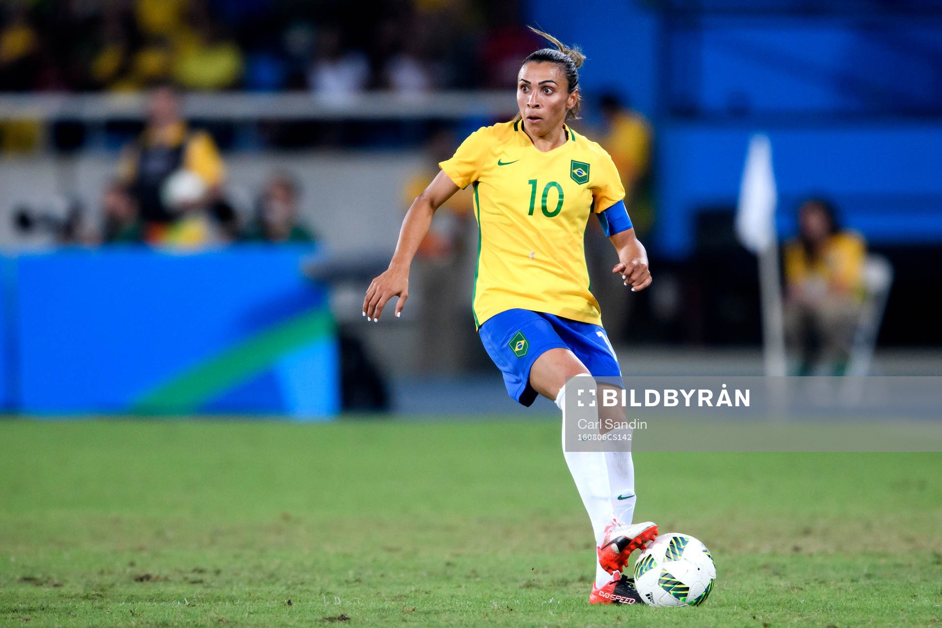 Brasiliens Marta i fotbollsmatchen mellan Brasilien och