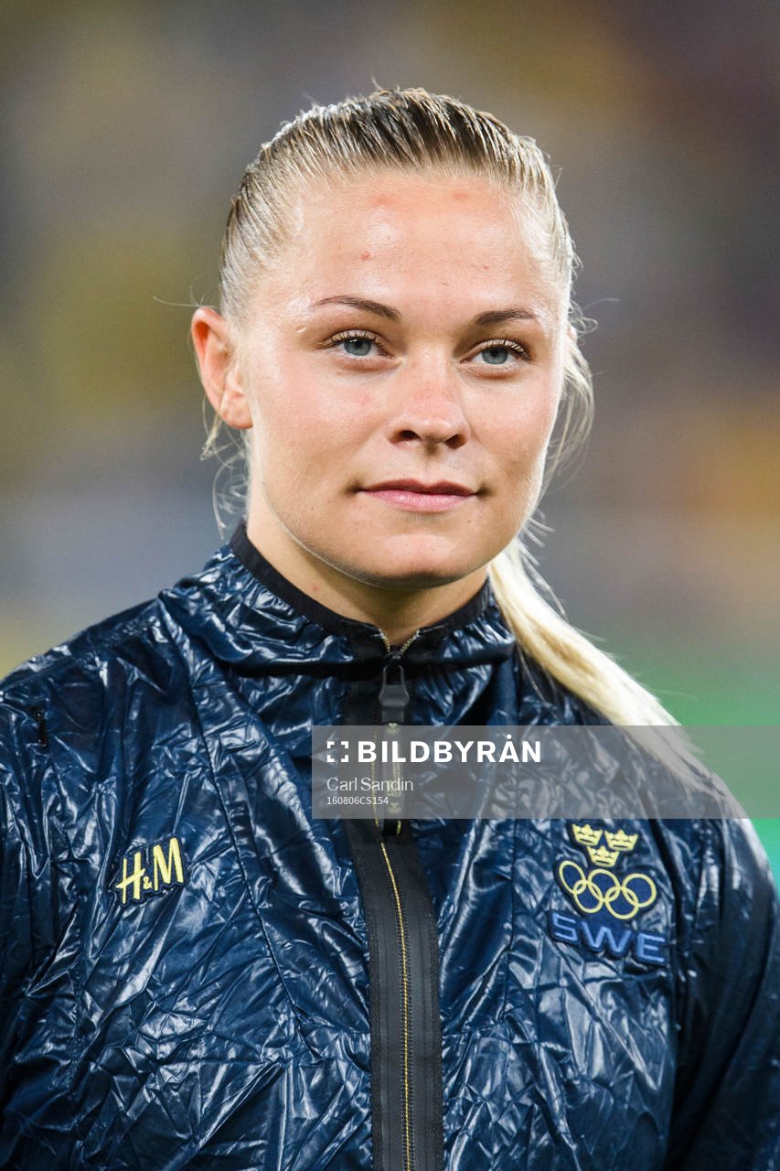 vid lineup innan fotbollsmatchen mellan Brasilien och