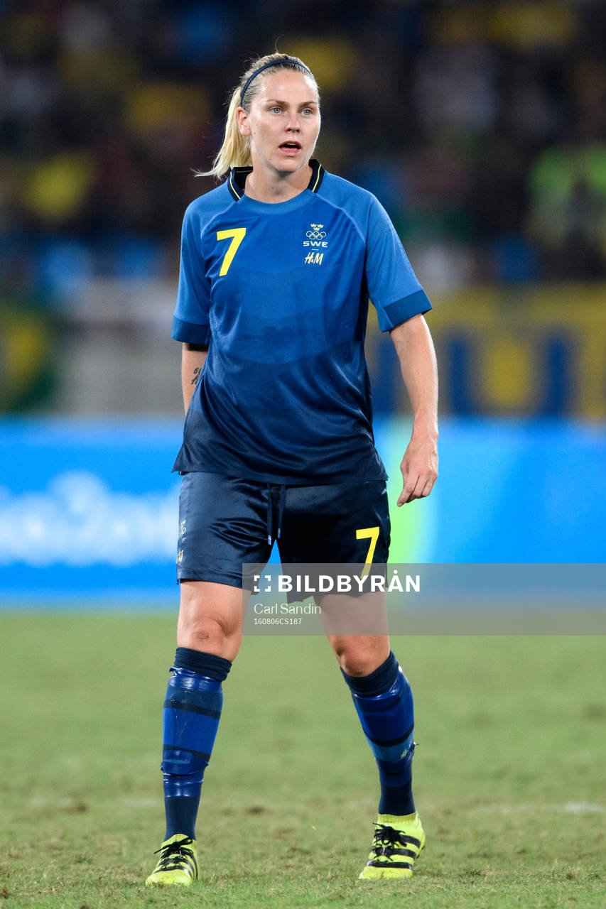 Sveriges Lisa Dahlkvist i fotbollsmatchen mellan Brasilien
