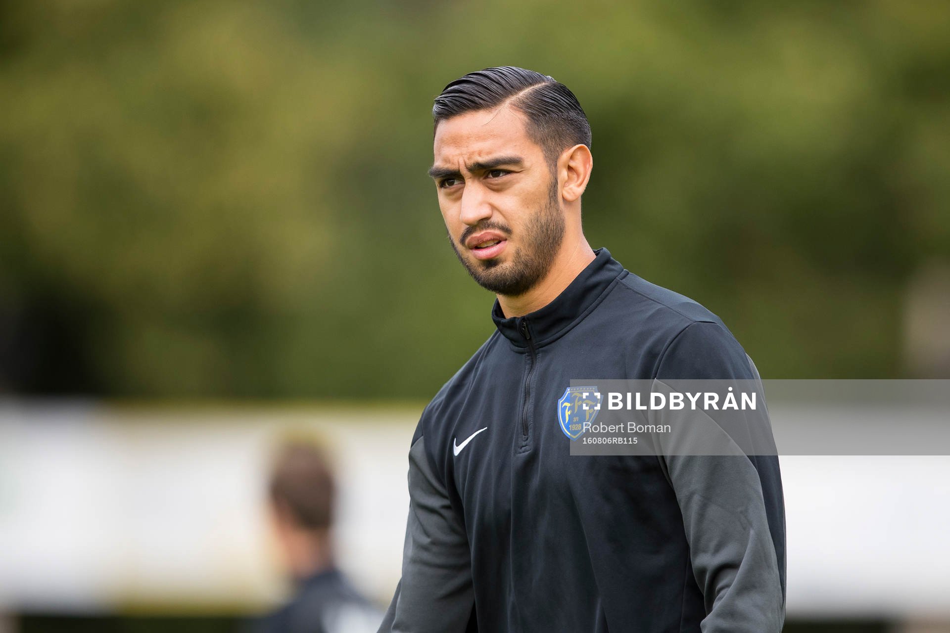 Falkenbergs Akseli Pelvas inför fotbollsmatchen i Allsvenskan mellan Falkenberg och Jönköping den 6 Augusti 2016 i Falkenberg