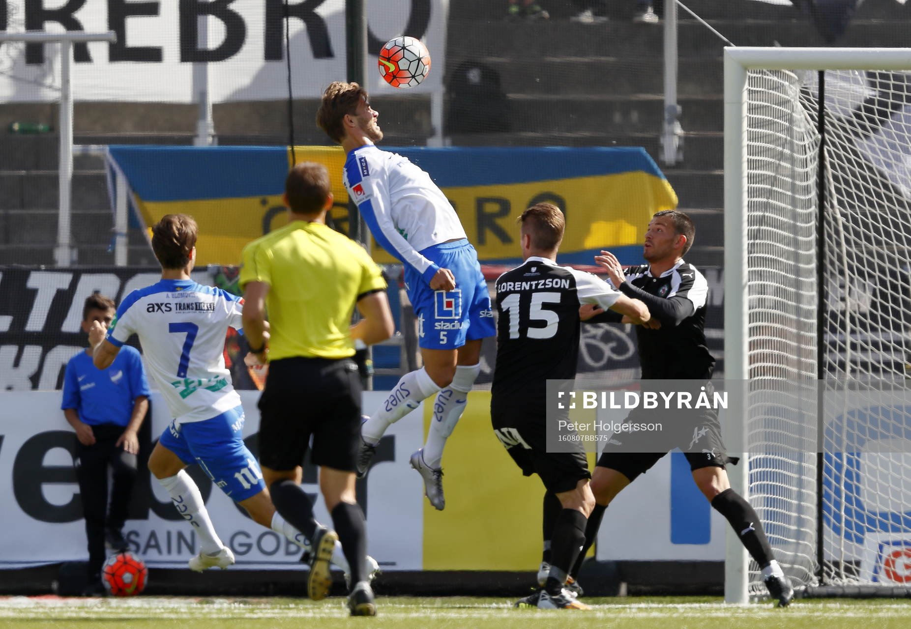 Målchans för Norrköpings Christoffer Nyman under fotbollsmatchen i Allsvenskan mellan Norrköping och Örebro den 7 augusti 2016 i Norrköping.