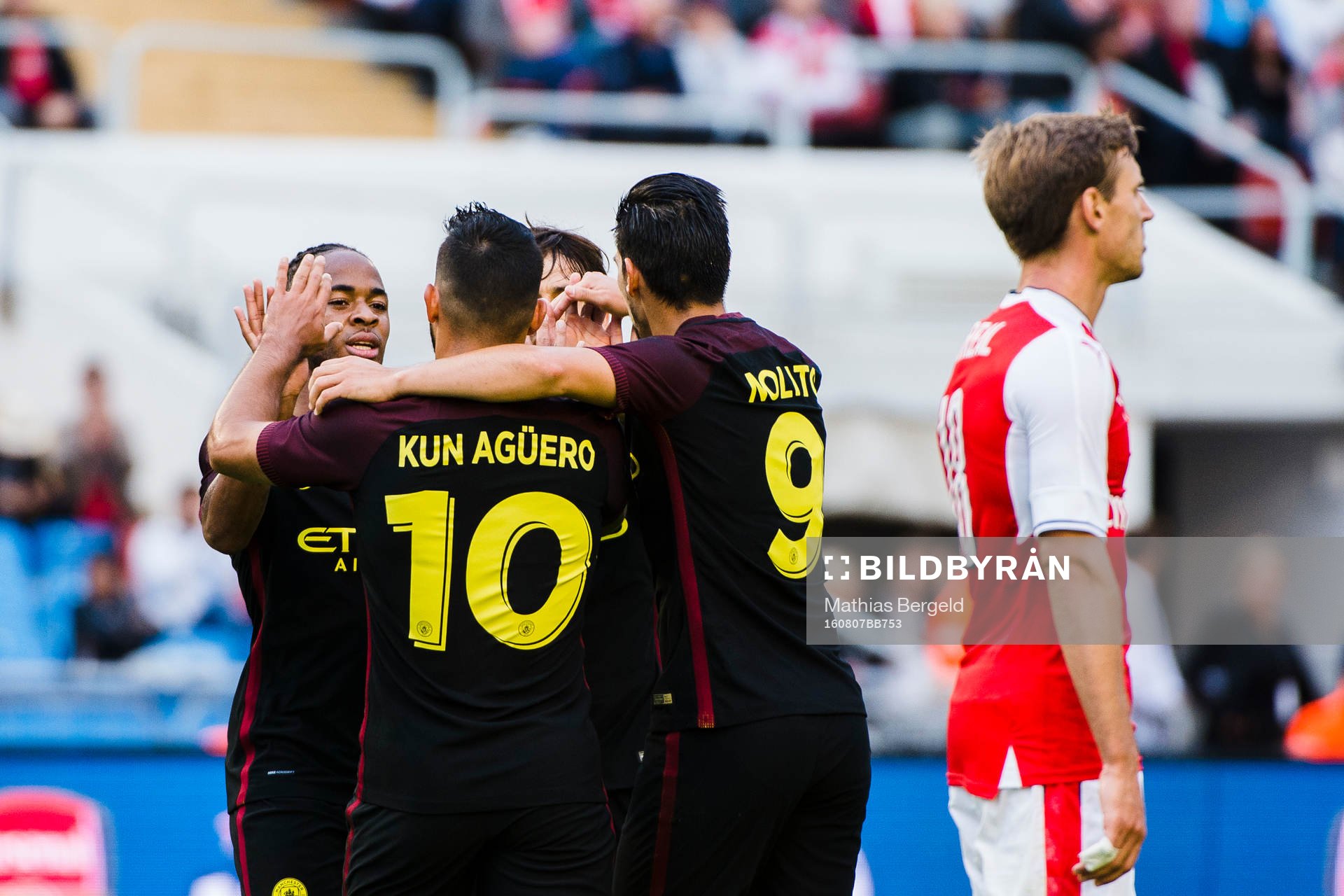 Manchester CitysRaheem Sterling, David Silva och Nolito