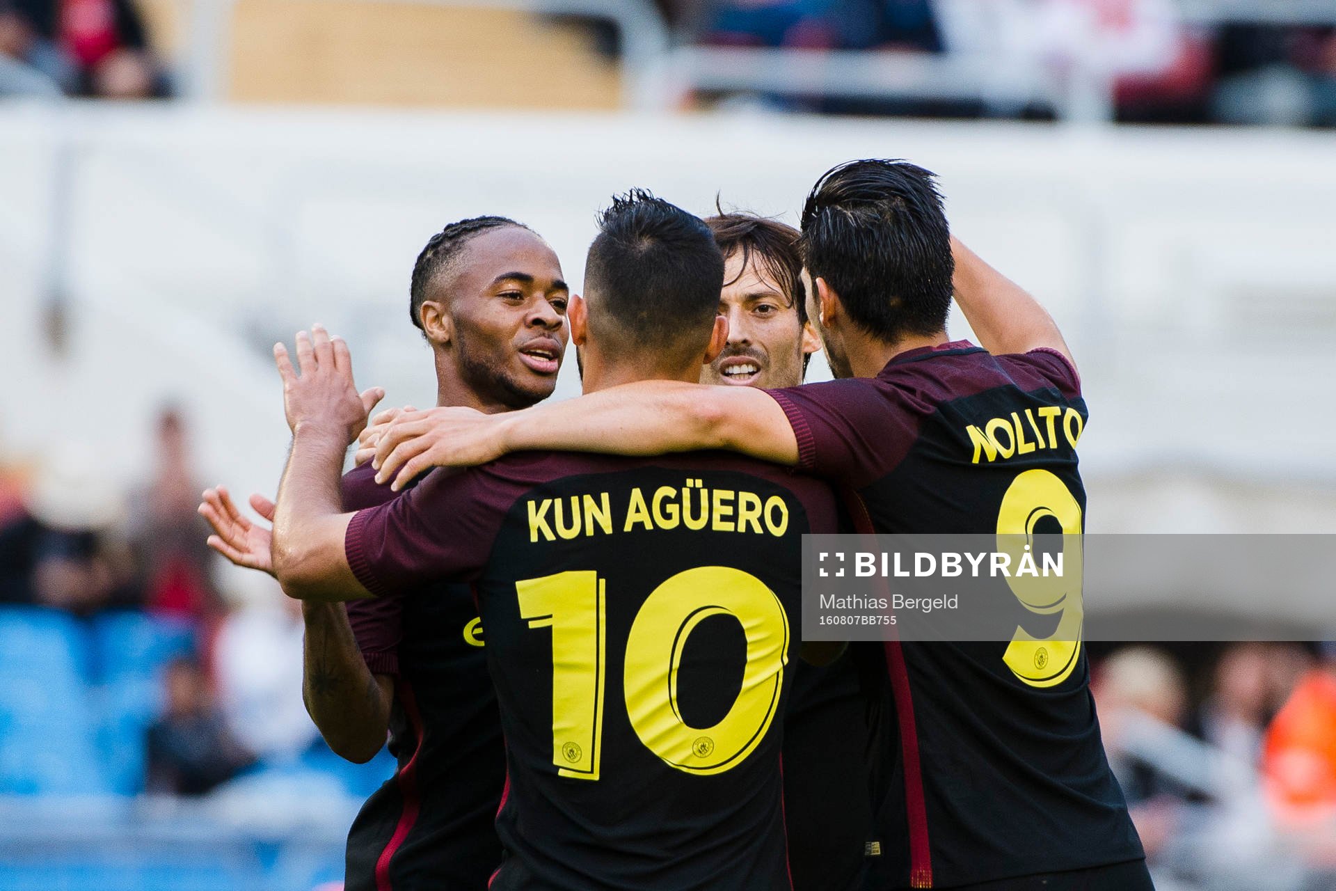 Manchester CitysRaheem Sterling, David Silva och Nolito