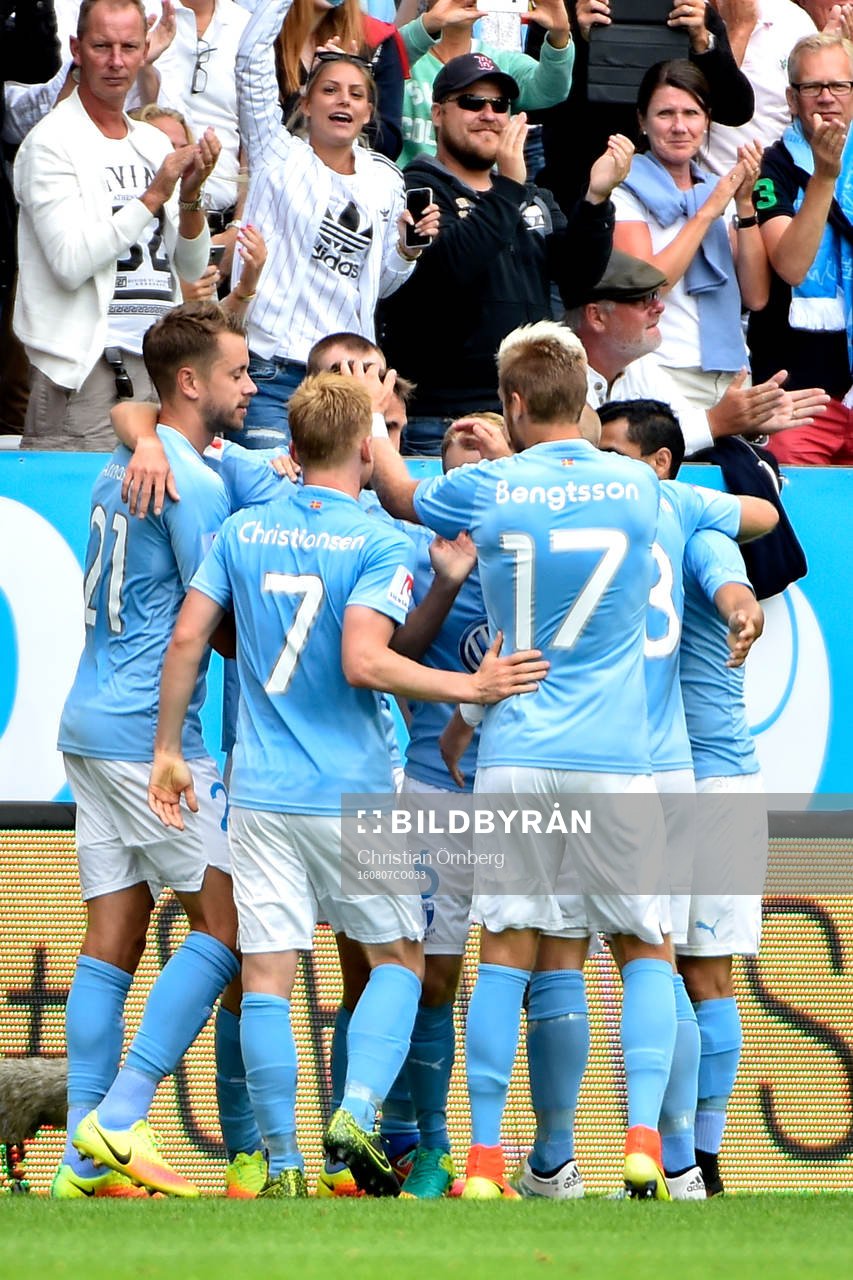 Malmö FFs Magnus Wolff Eikrem jublar med lagkamraterna