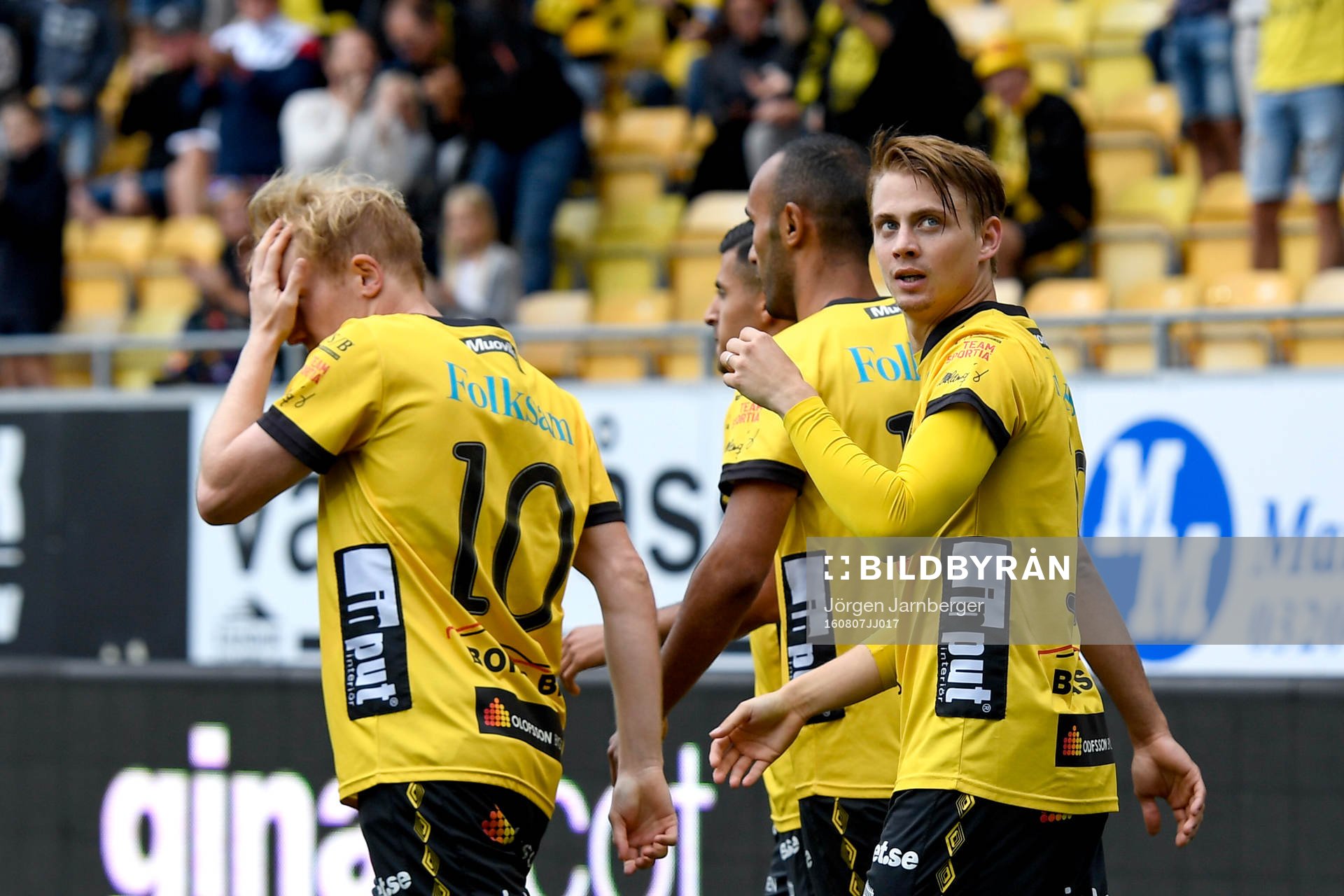Elfsborgs Simon Hedlund jublar efter 1-0 under fotbollsmatchen i Allsvenskan mellan Elfsborg och Häcken den 7 augusti 2016 i BORÅS.
