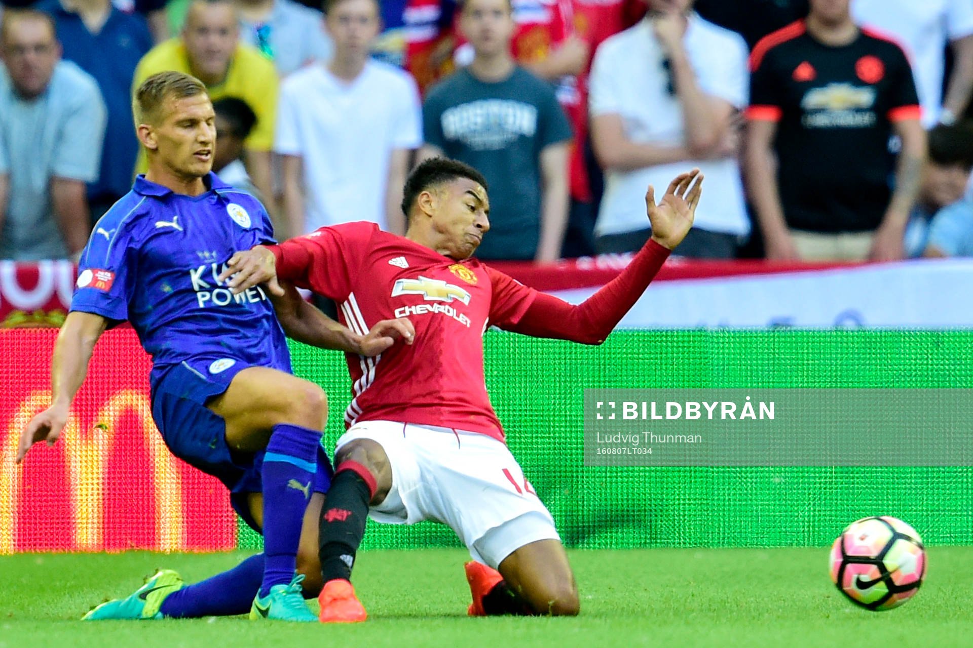 Leicester Citys Marc Albrighton och Manchester Uniteds