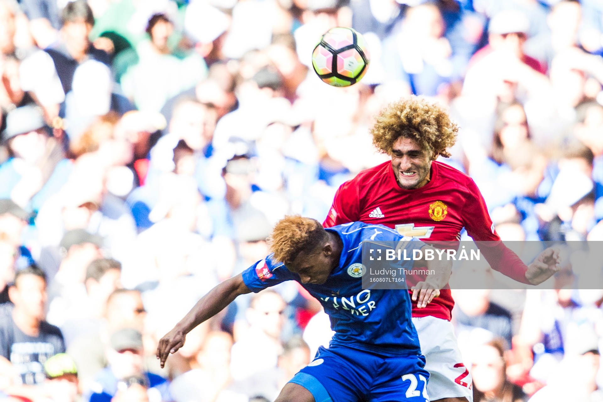 Leicester Citys Demarai Gray och Manchester Uniteds