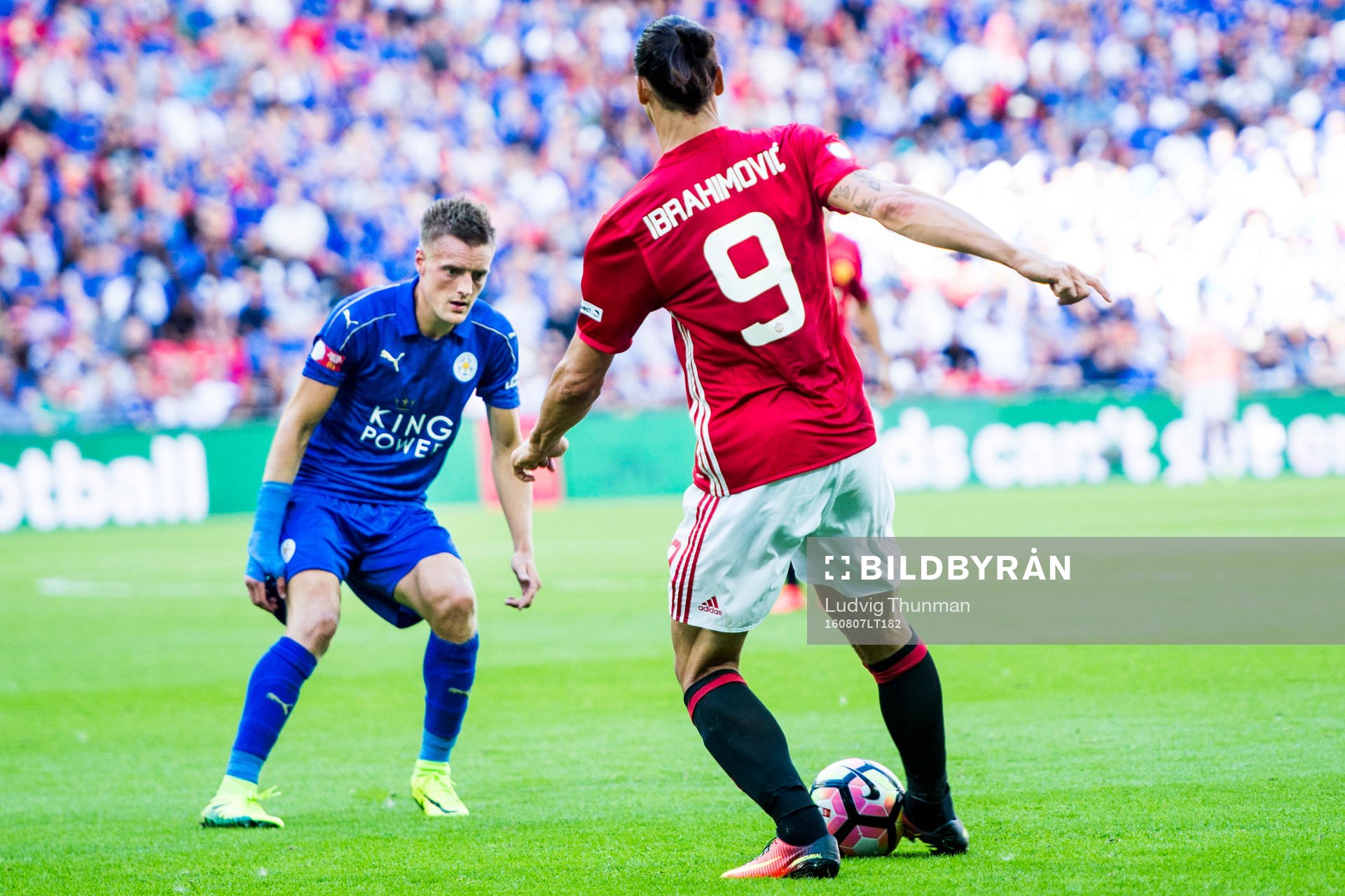 Leicester Citys Jamie Vardy och Manchester Uniteds Zlatan