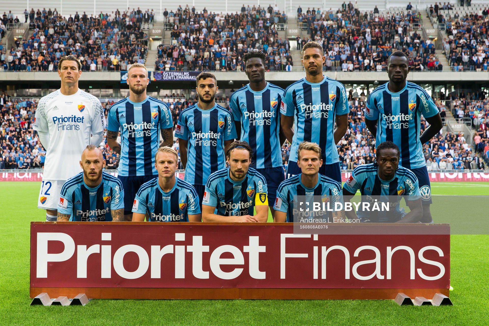 Djurgårdens startelva innan fotbollsmatchen i Allsvenskan