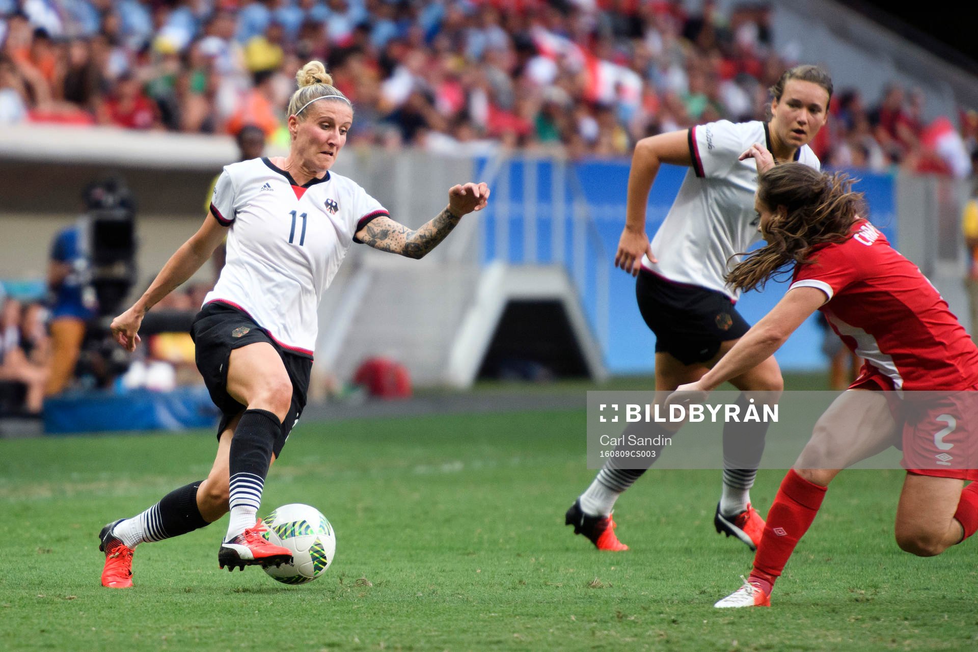 Tysklands Anja Mittag i fotbollsmatchen mellan Tyskland och