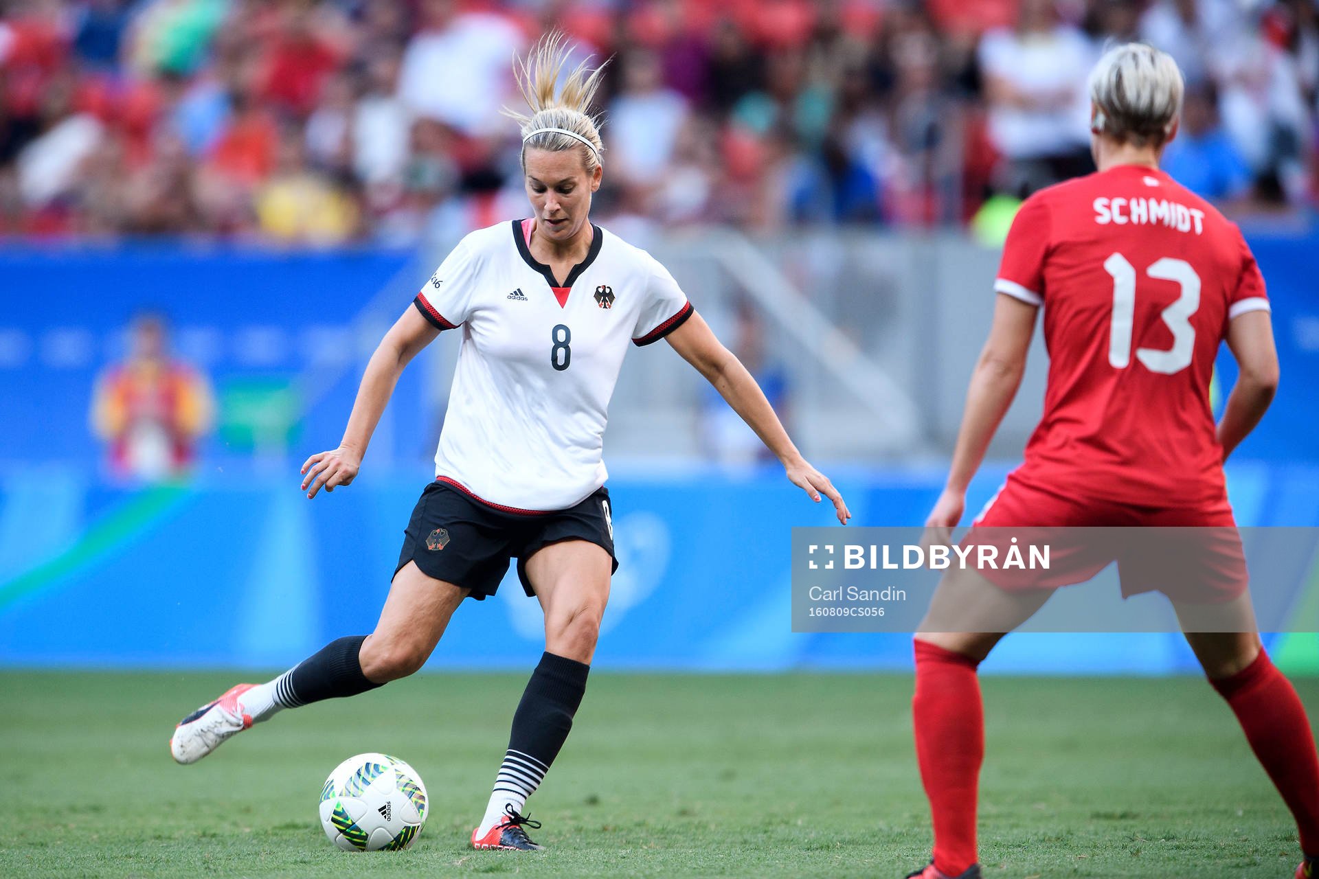 Tysklands Lena Goessling i fotbollsmatchen mellan Tyskland