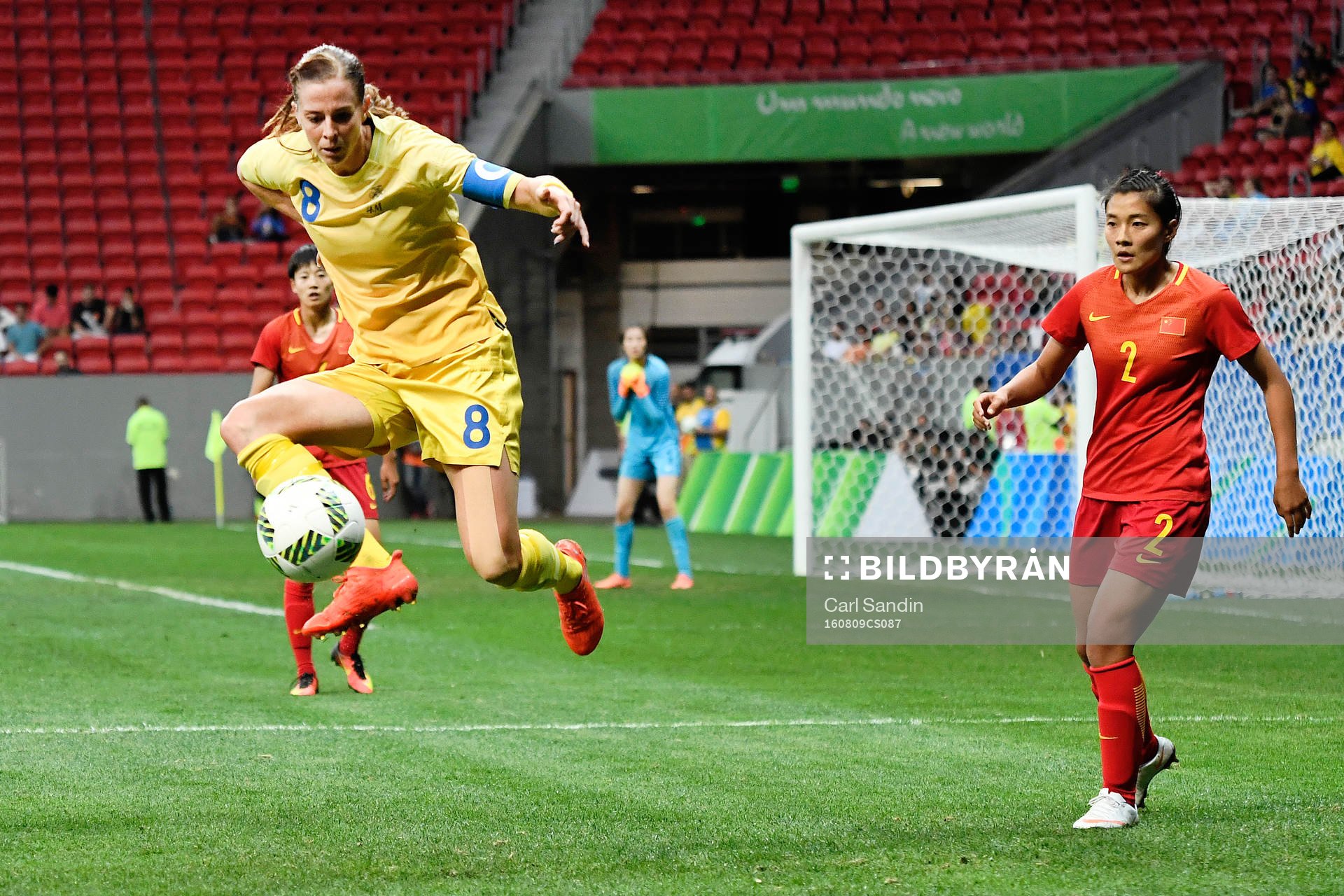 Sveriges Lotta Schelin i fotbollsmatchen mellan Kina och