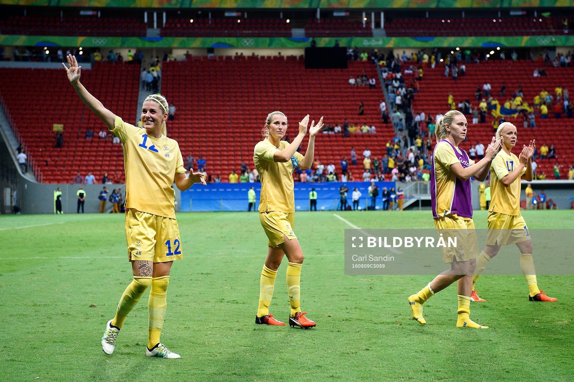 Sveriges Olivia Schough, Emma Berglund, Lisa Dahlkvist och